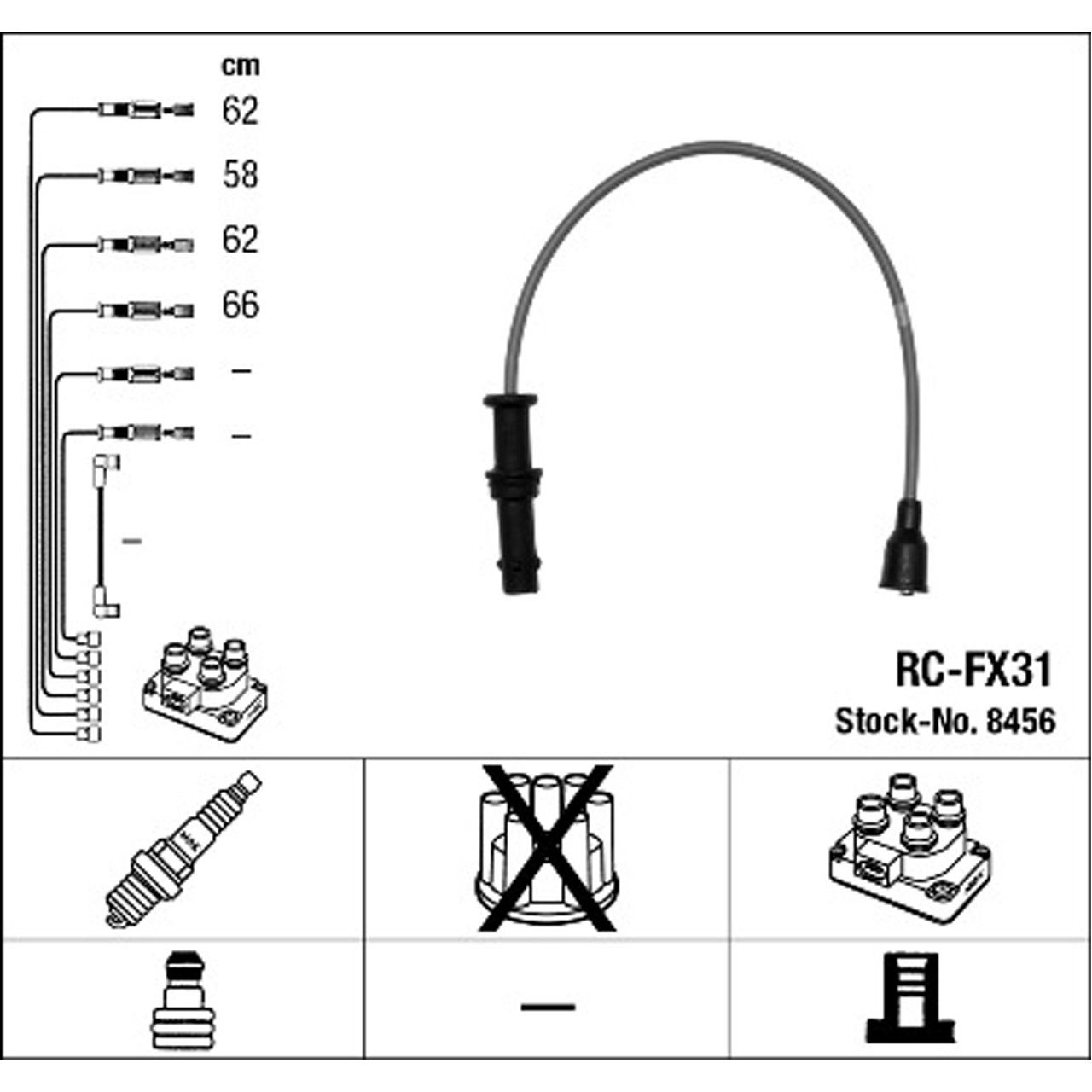 NGK 8456 RC-FX31 Zündkabelsatz Zündleitungssatz