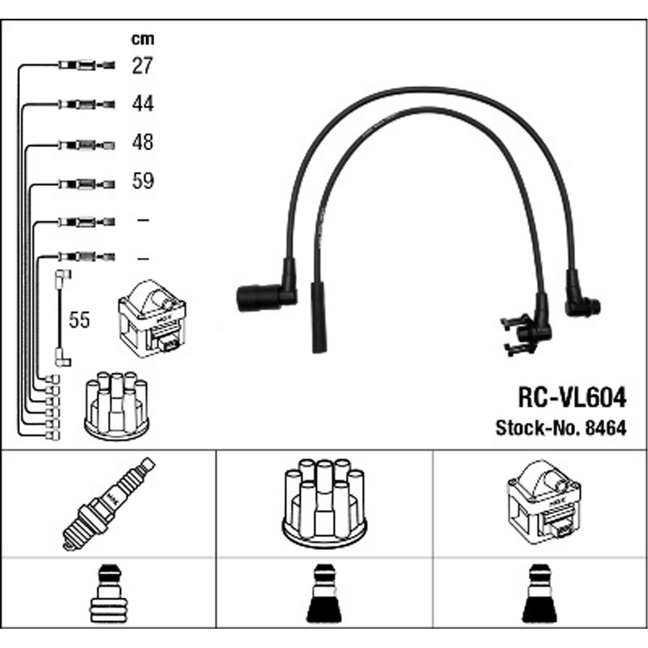 NGK 8464 RC-VL604 Zündkabelsatz Zündleitungssatz