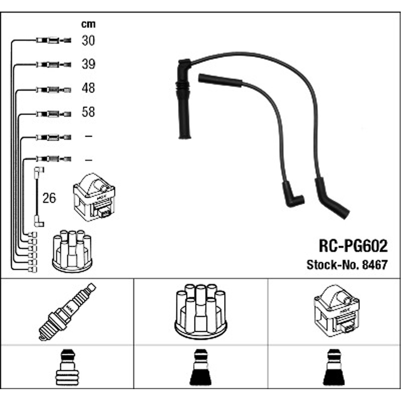 NGK 8467 RC-PG602 Zündkabelsatz Zündleitungssatz