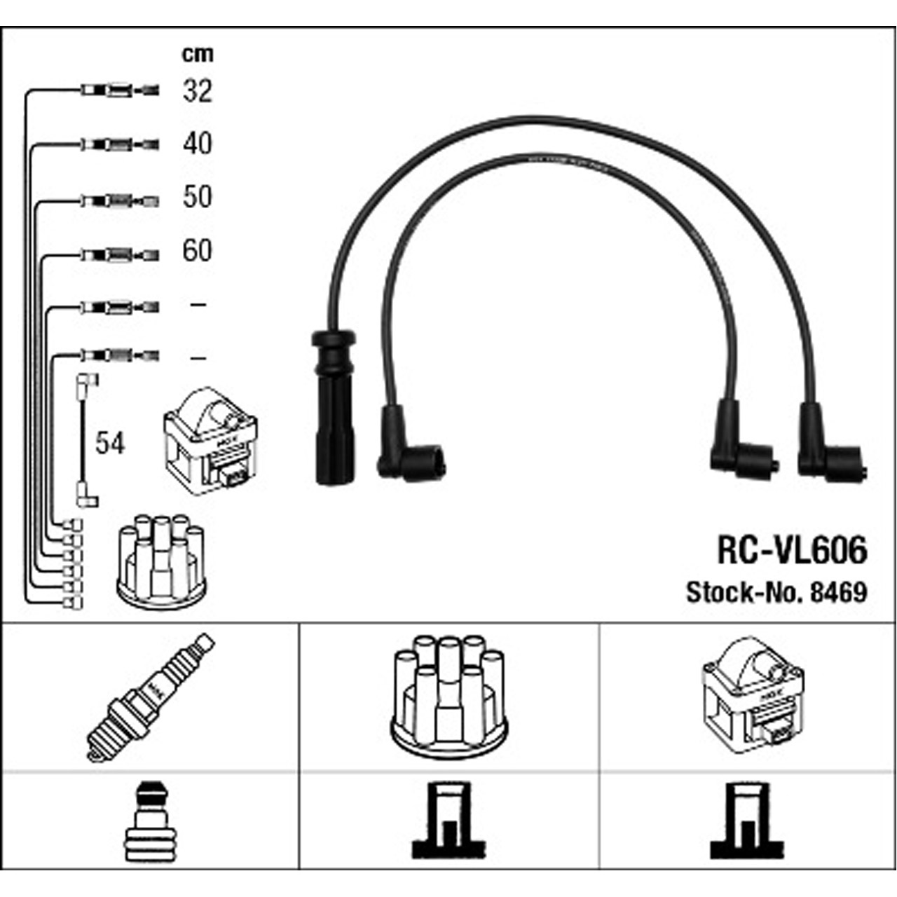 NGK 8469 RC-VL606 Zündkabelsatz Zündleitungssatz