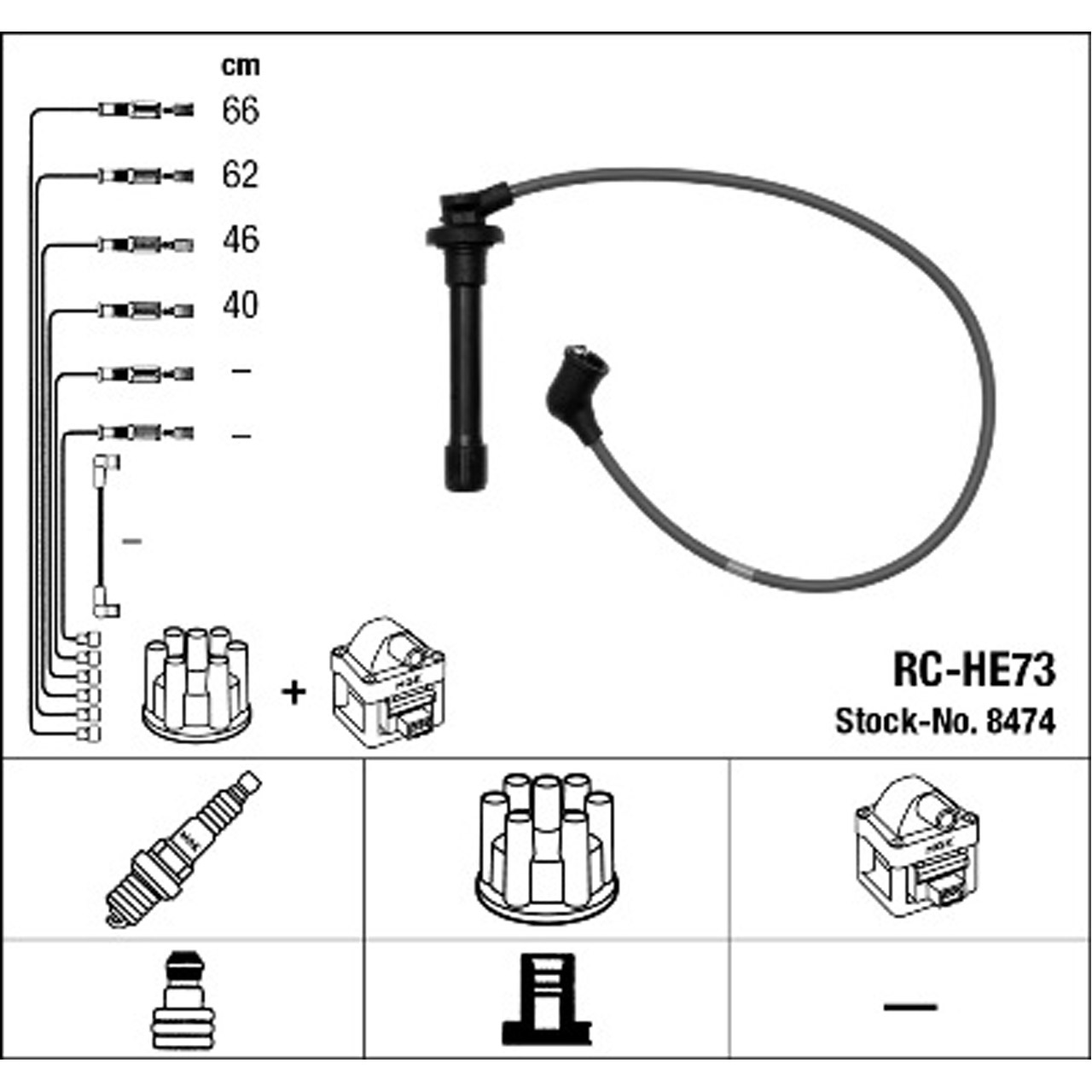 NGK 8474 RC-HE73 Zündkabelsatz Zündleitungssatz