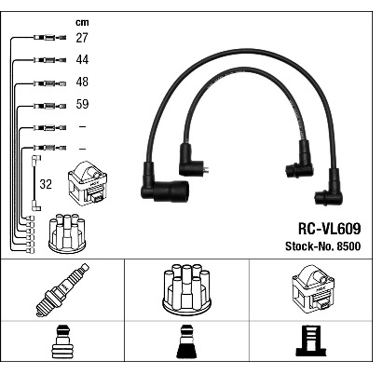 NGK 8500 RC-VL609 Zündkabelsatz Zündleitungssatz