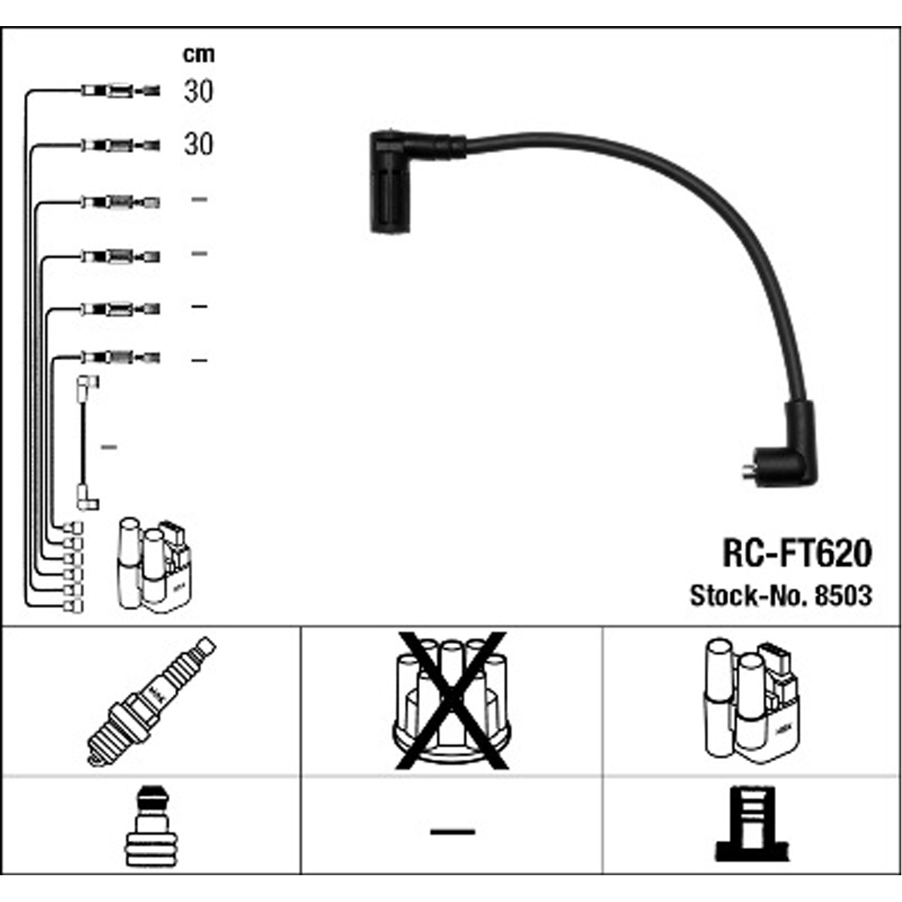 NGK 8503 RC-FT620 Zündkabelsatz Zündleitungssatz