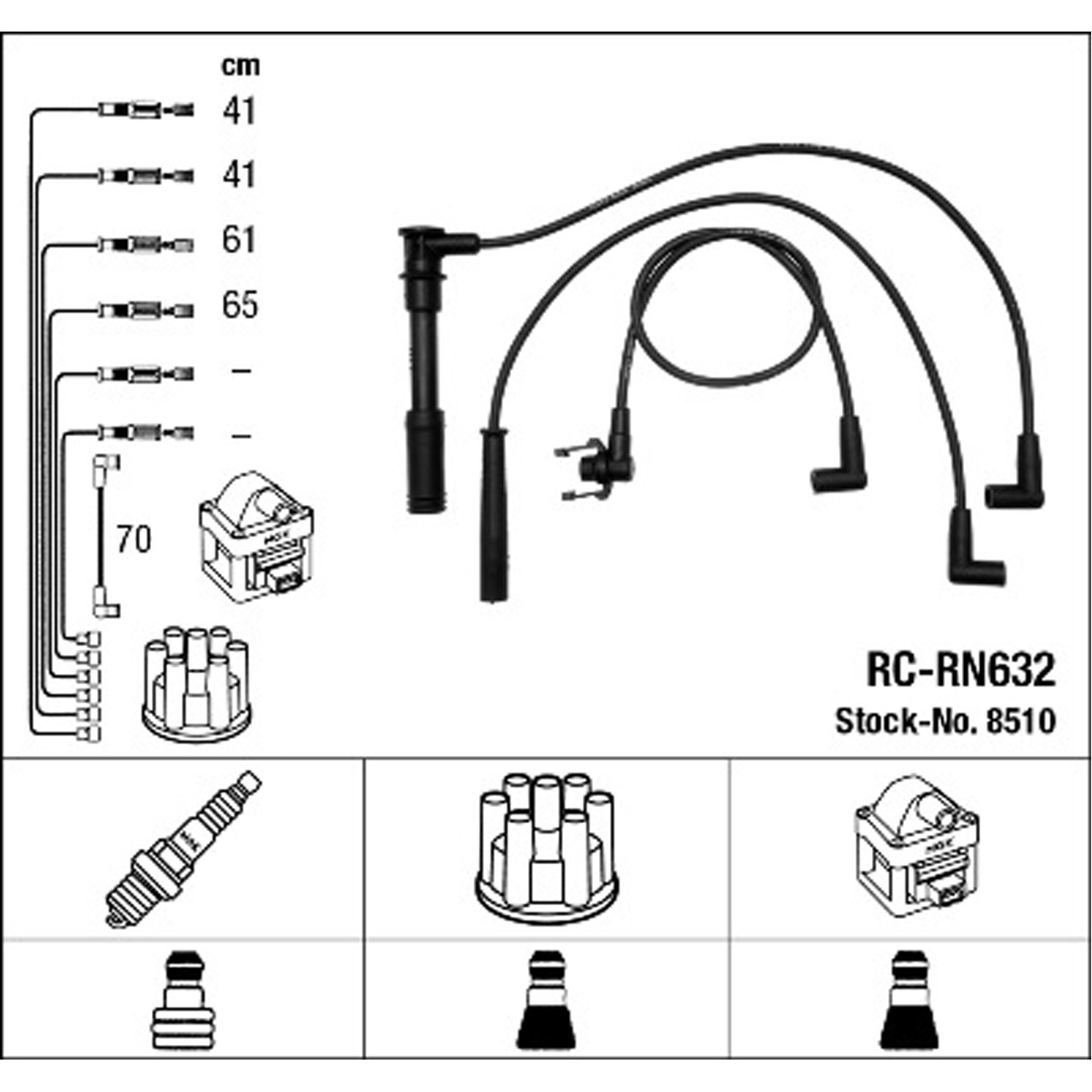 NGK 8510 RC-RN632 Zündkabelsatz Zündleitungssatz