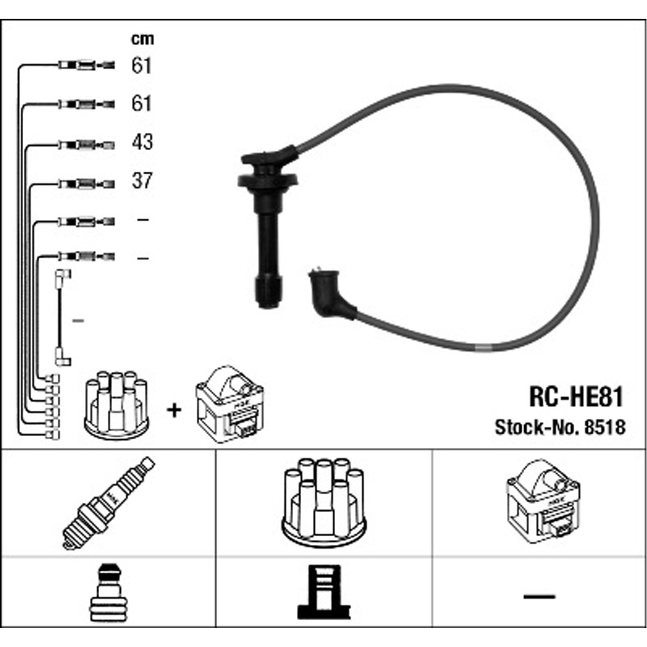 NGK 8518 RC-HE81 Zündkabelsatz Zündleitungssatz