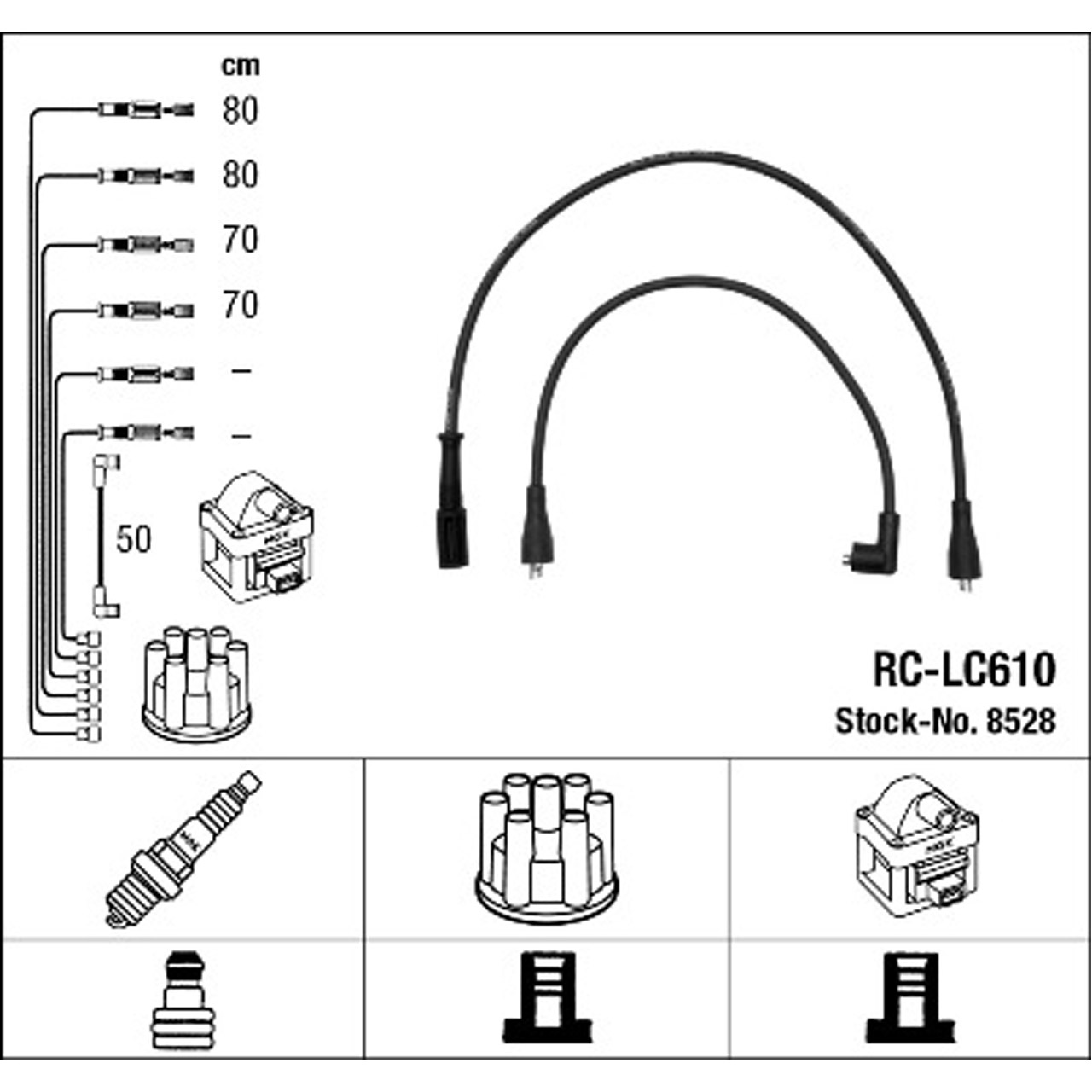 NGK 8528 RC-LC610 Zündkabelsatz Zündleitungssatz