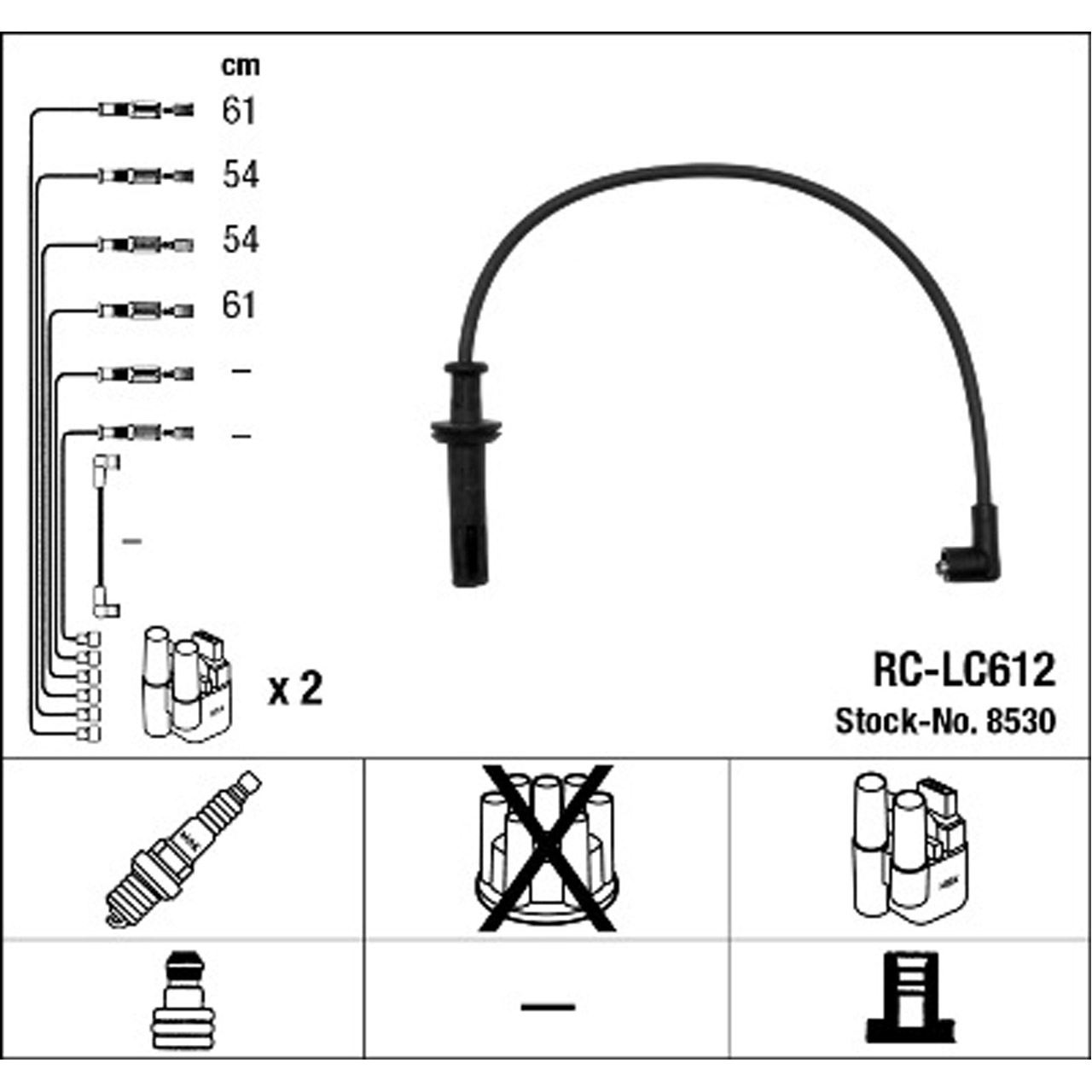 NGK 8530 RC-LC612 Zündkabelsatz Zündleitungssatz