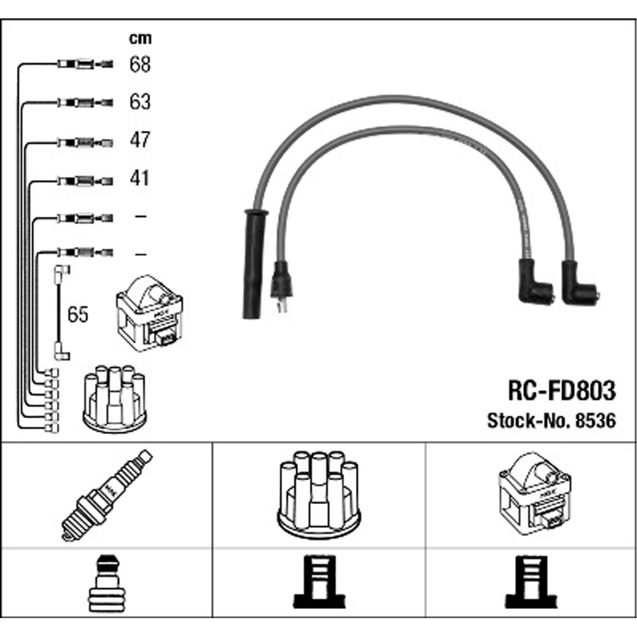 NGK 8536 RC-FD803 Zündkabelsatz Zündleitungssatz