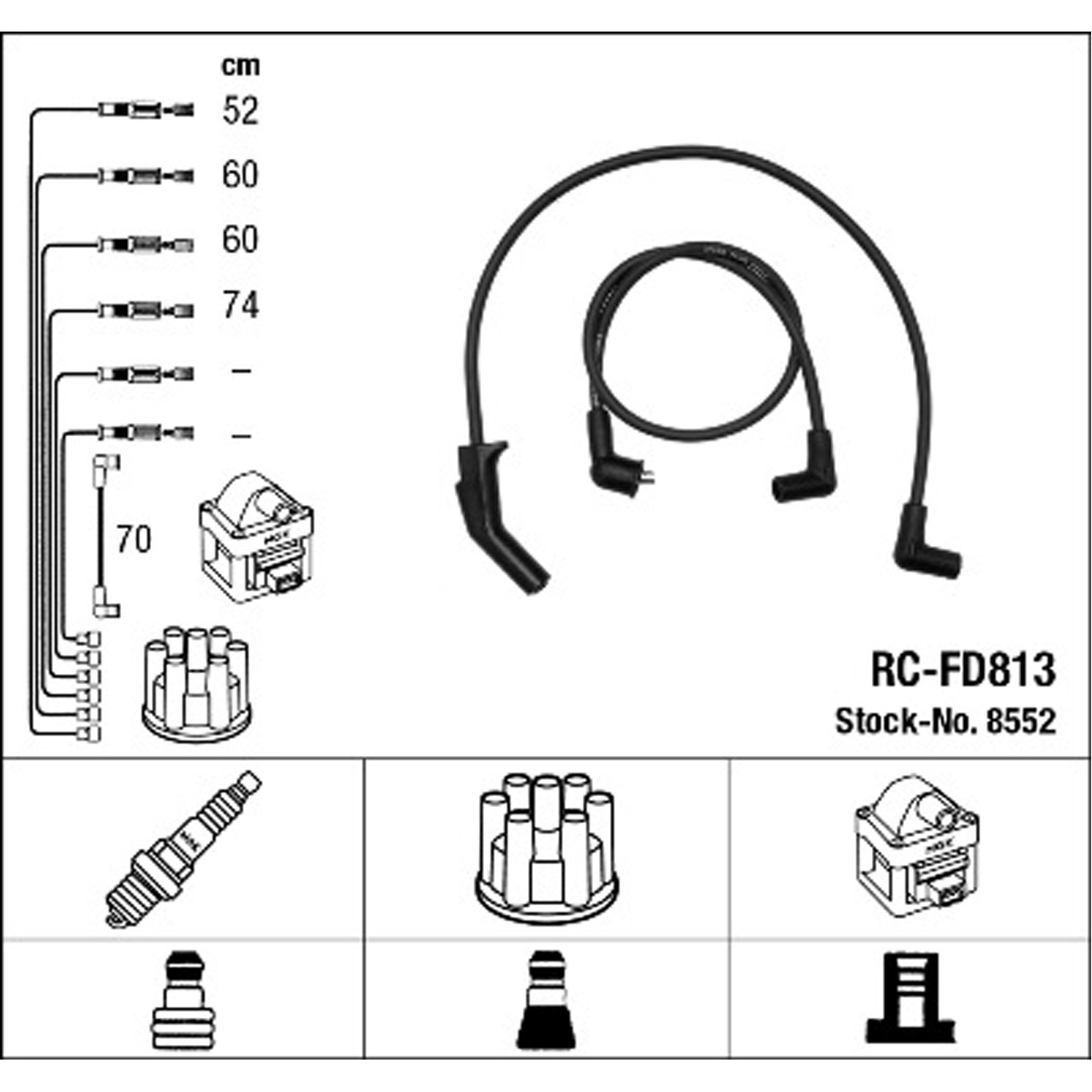 NGK 8552 RC-FD813 Zündkabelsatz Zündleitungssatz