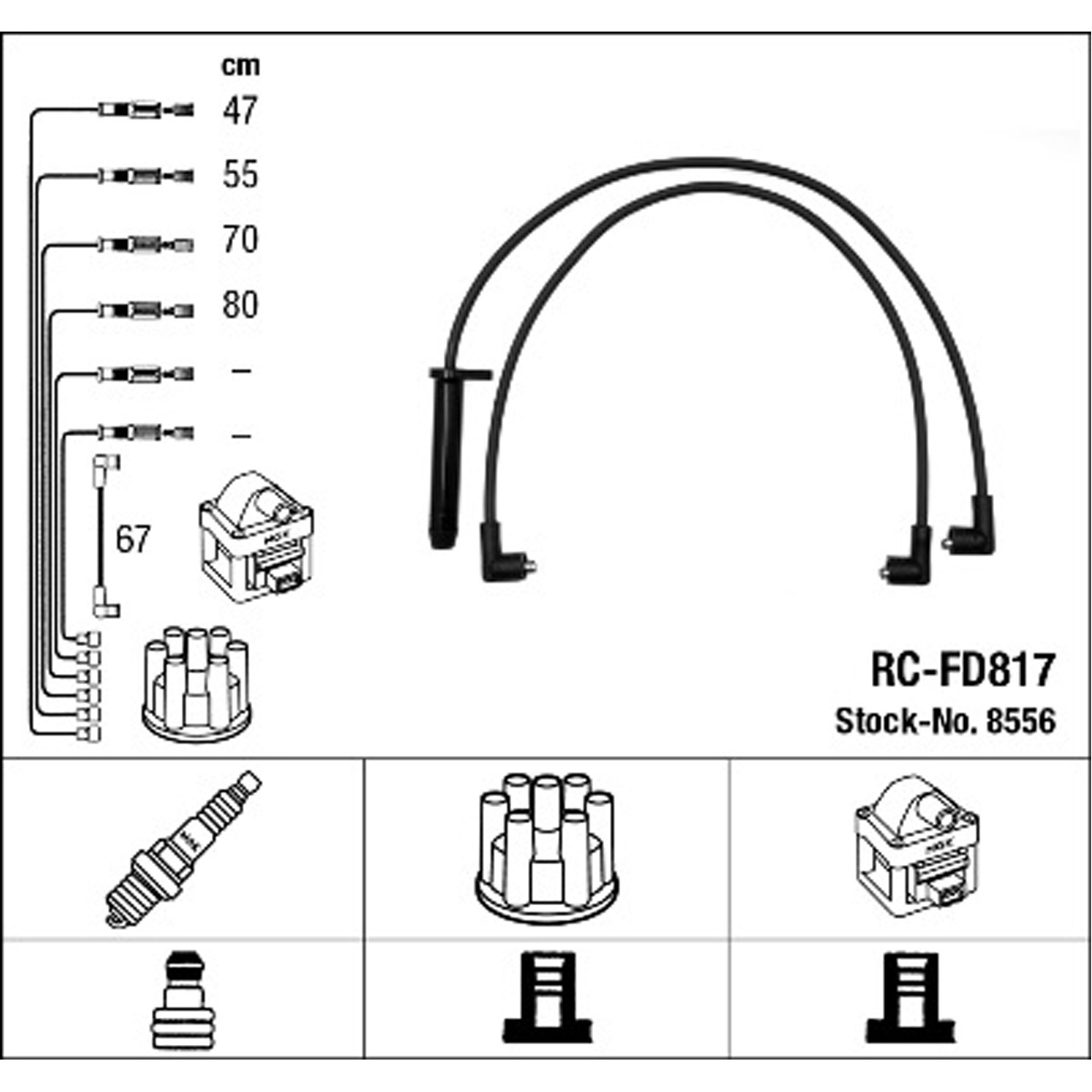 NGK 8556 RC-FD817 Zündkabelsatz Zündleitungssatz