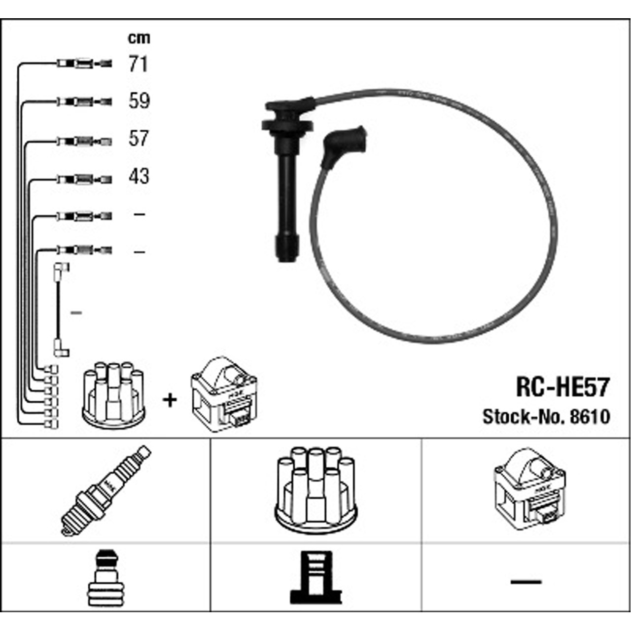 NGK 8610 RC-HE57 Zündkabelsatz Zündleitungssatz