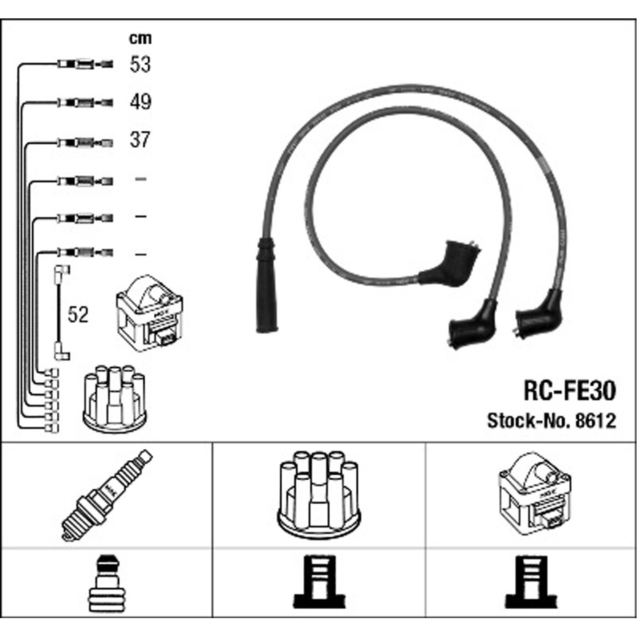 NGK 8612 RC-FE30 Zündkabelsatz Zündleitungssatz