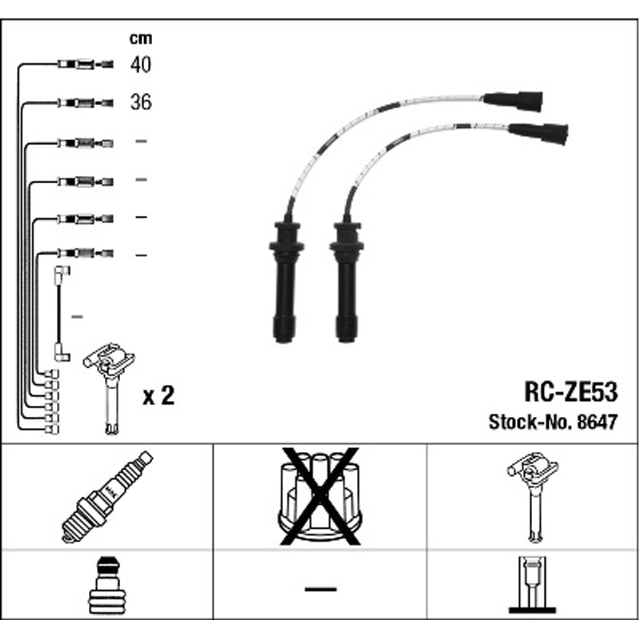 NGK 8647 RC-ZE53 Zündkabelsatz Zündleitungssatz