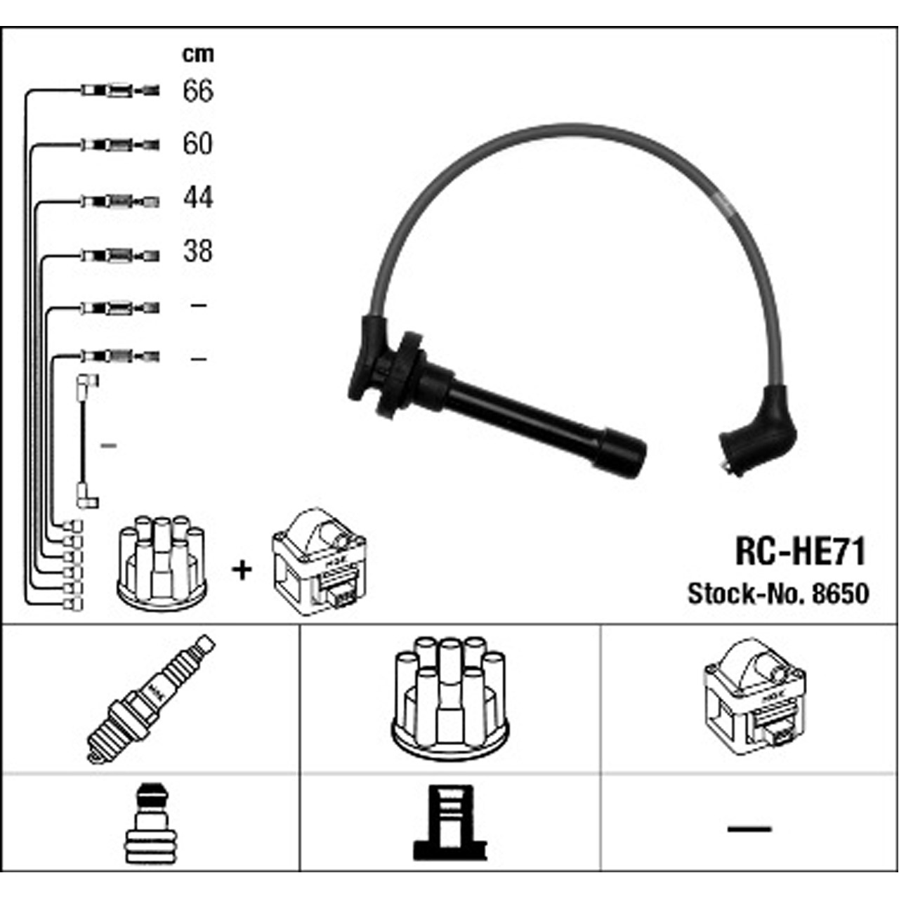 NGK 8650 RC-HE71 Zündkabelsatz Zündleitungssatz