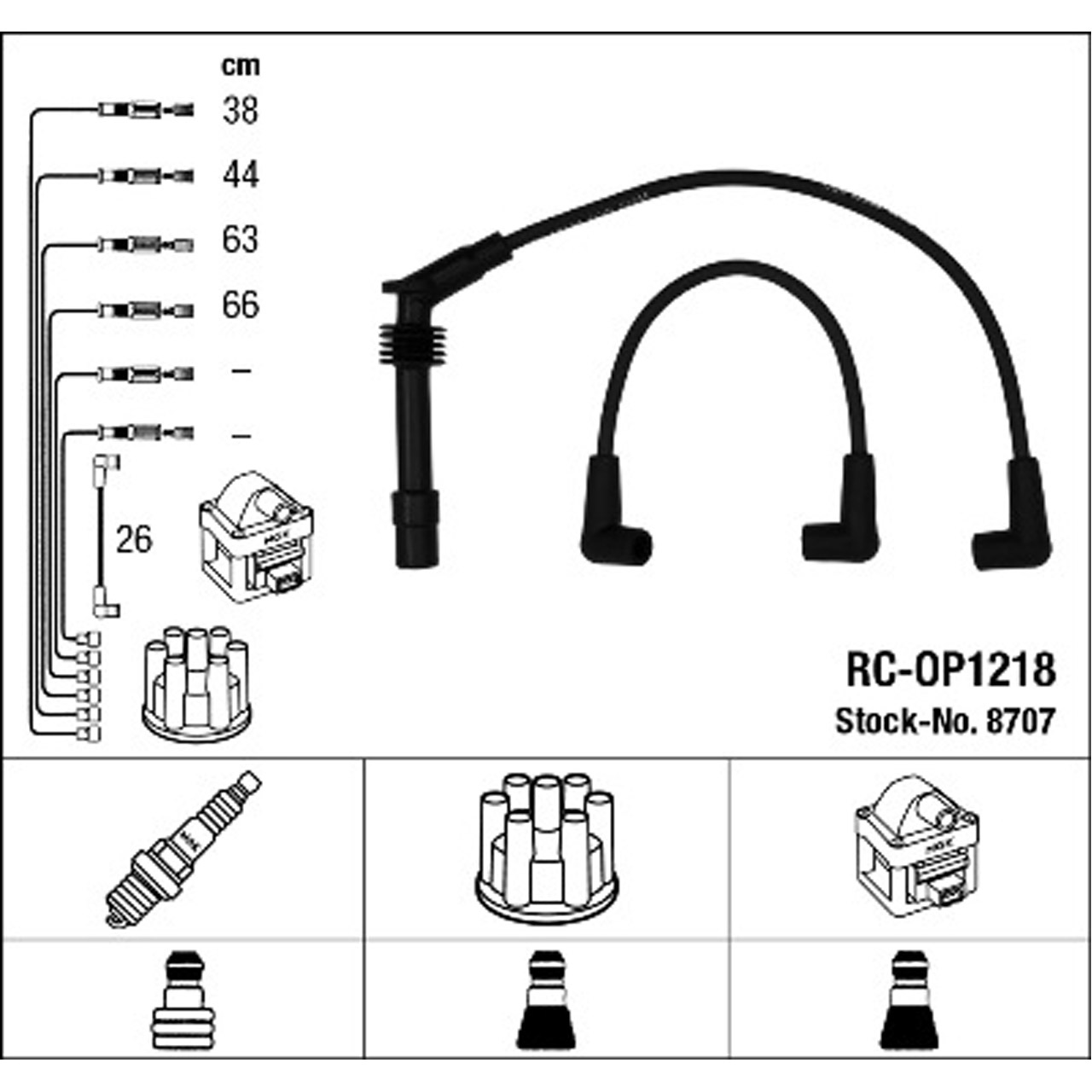 NGK 8707 RC-OP1218 Zündkabelsatz Zündleitungssatz