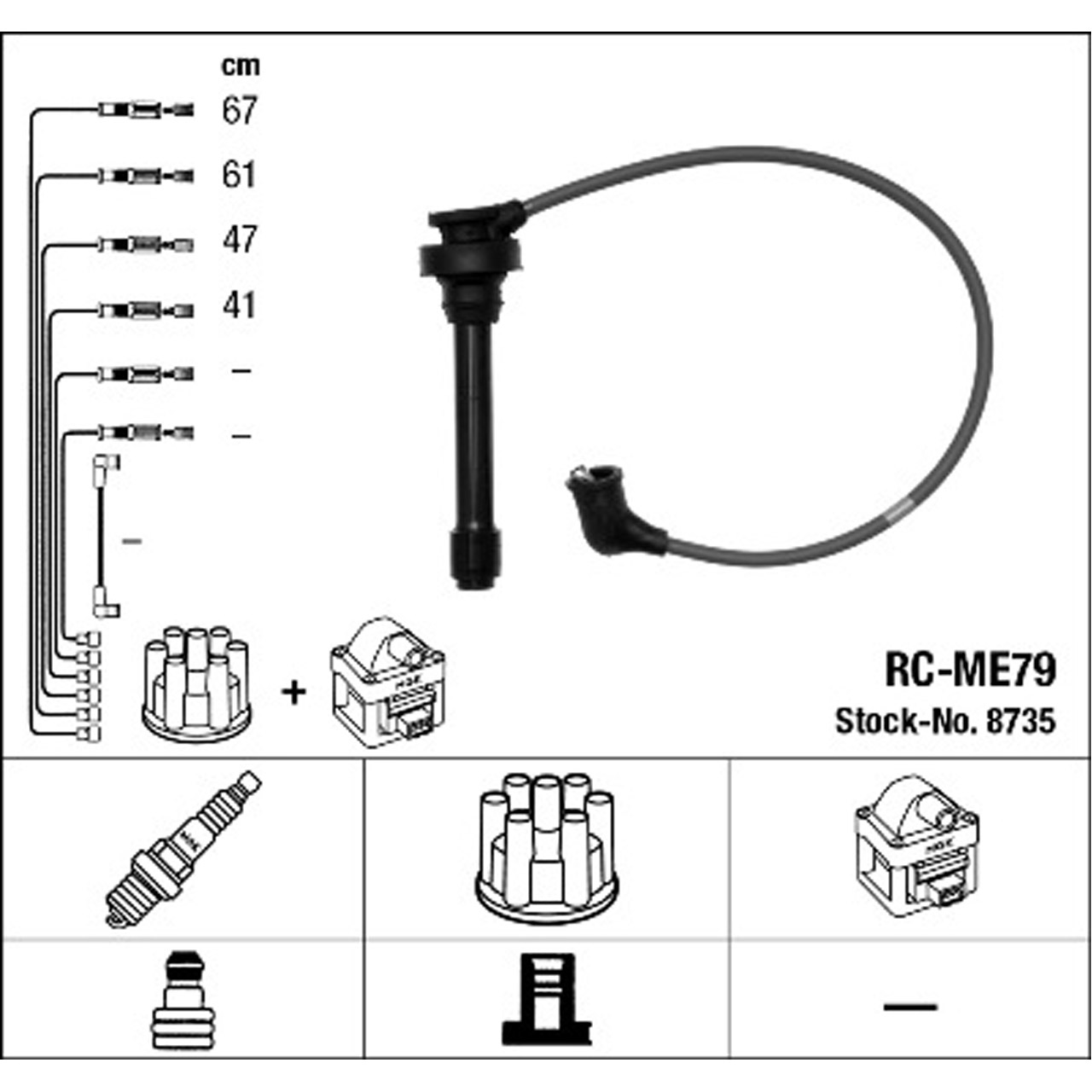 NGK 8735 RC-ME79 Zündkabelsatz Zündleitungssatz