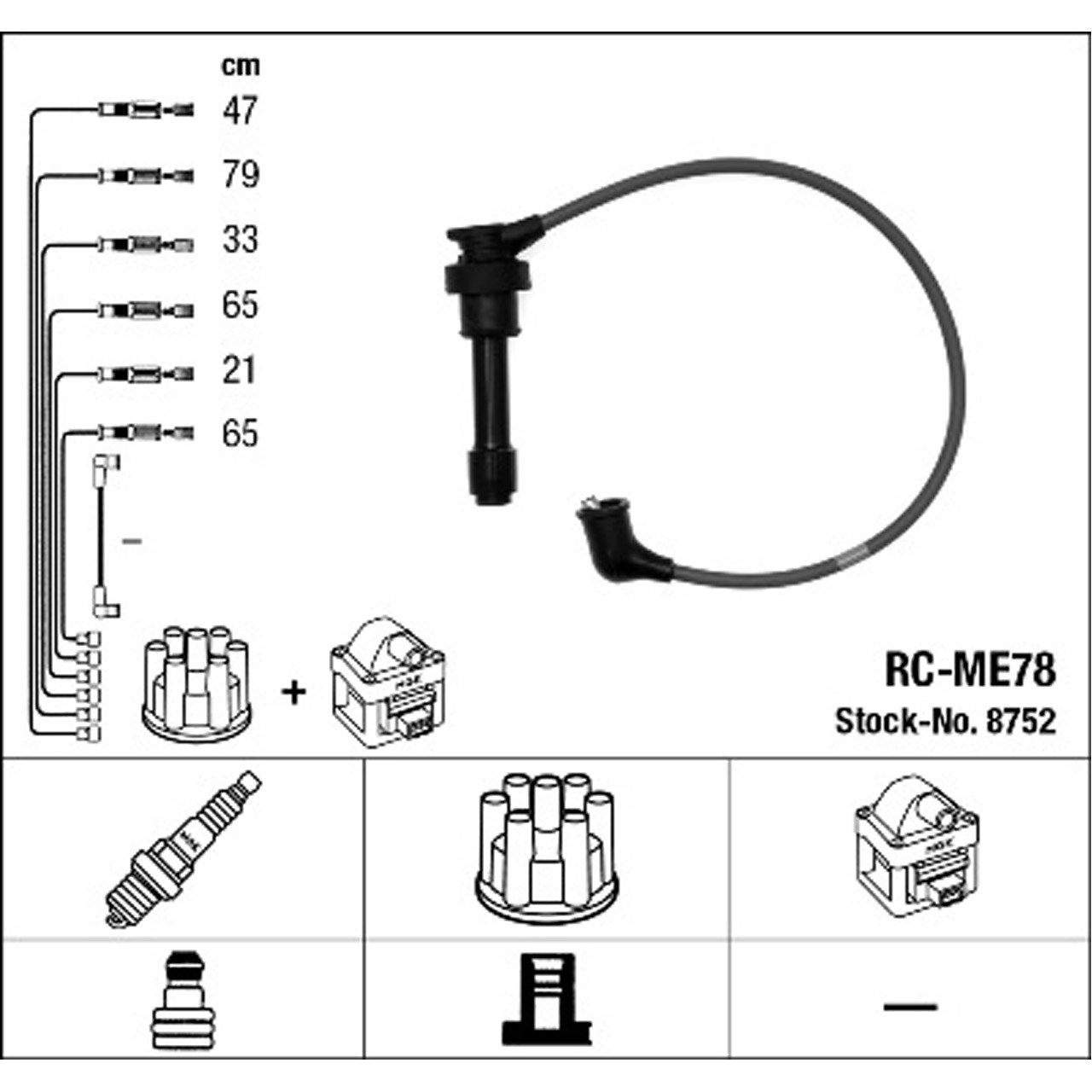 NGK 8752 RC-ME78 Zündkabelsatz Zündleitungssatz