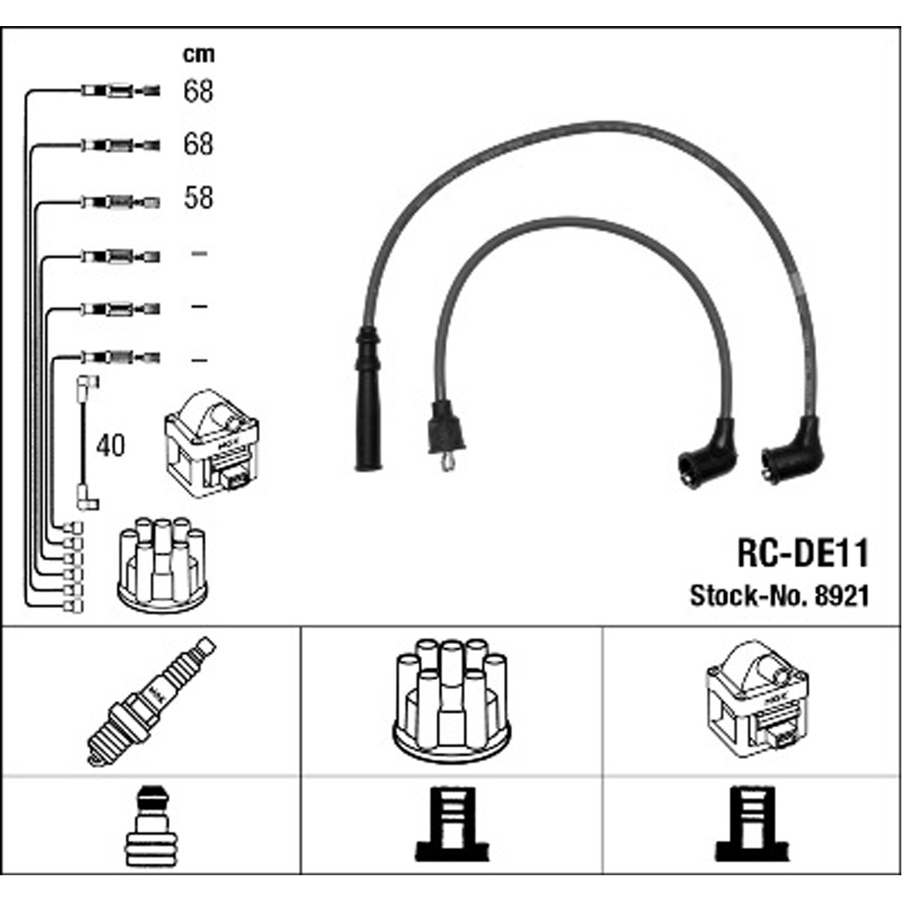 NGK 8921 RC-DE11 Zündkabelsatz Zündleitungssatz