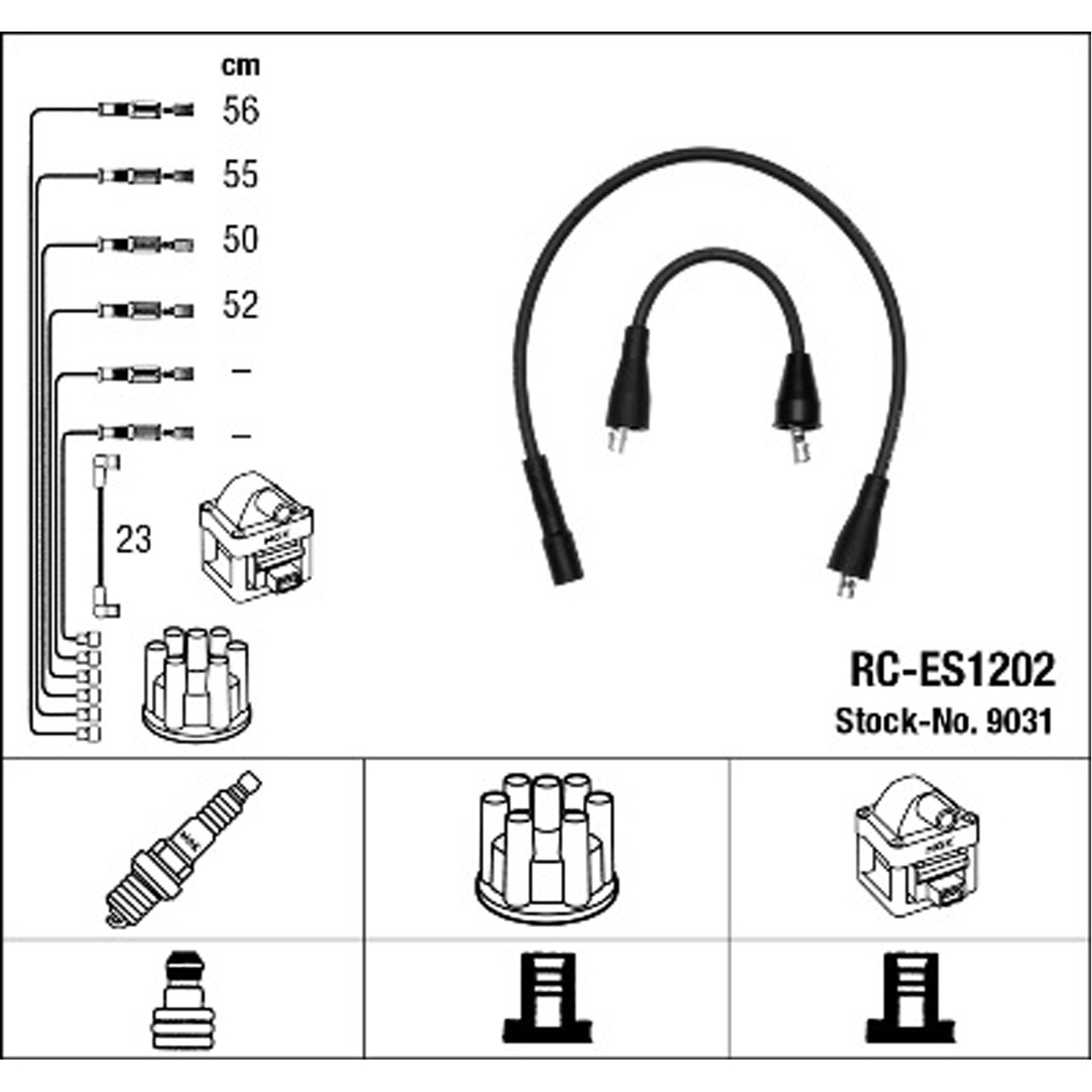 NGK 9031 RC-ES1202 Zündkabelsatz Zündleitungssatz