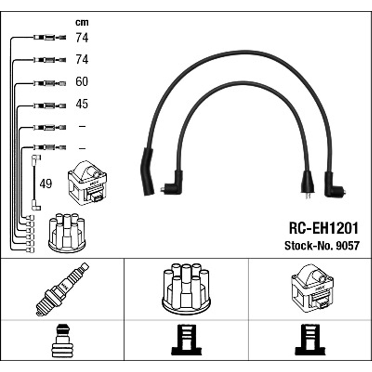 NGK 9057 RC-EH1201 Zündkabelsatz Zündleitungssatz