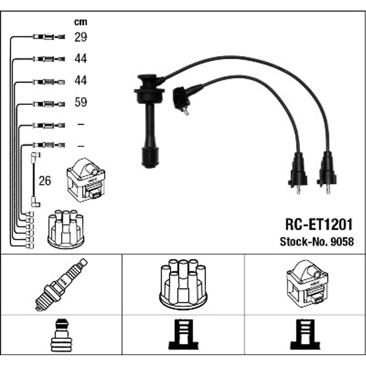 NGK 9058 RC-ET1201 Zündkabelsatz Zündleitungssatz