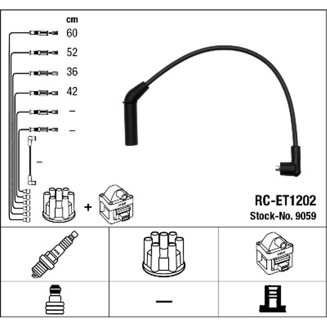 NGK 9059 RC-ET1202 Zündkabelsatz Zündleitungssatz