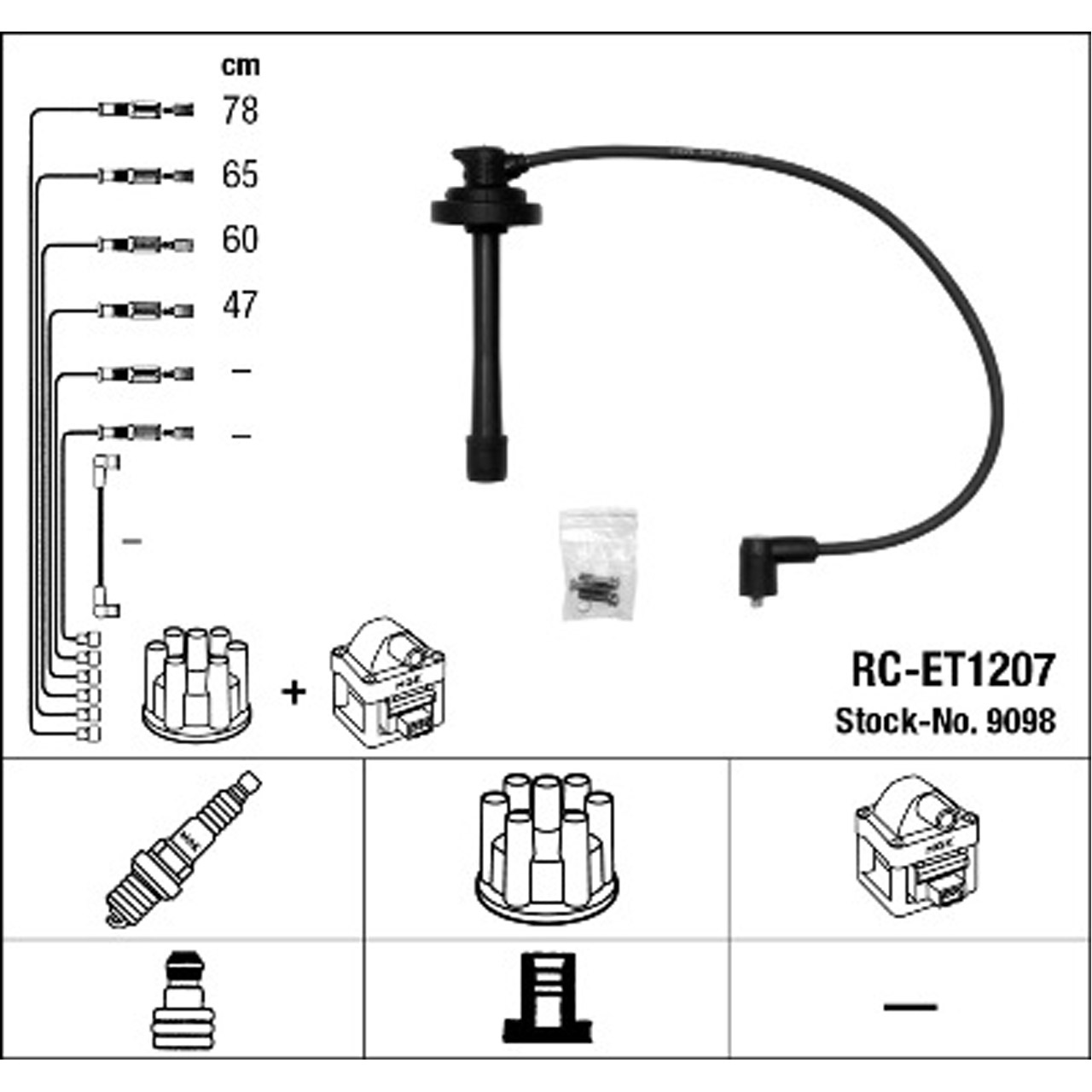 NGK 9098 RC-ET1207 Zündkabelsatz Zündleitungssatz