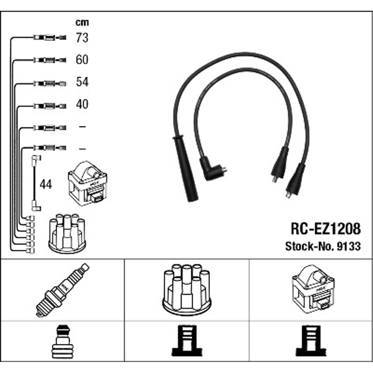 NGK 9133 RC-EZ1208 Zündkabelsatz Zündleitungssatz