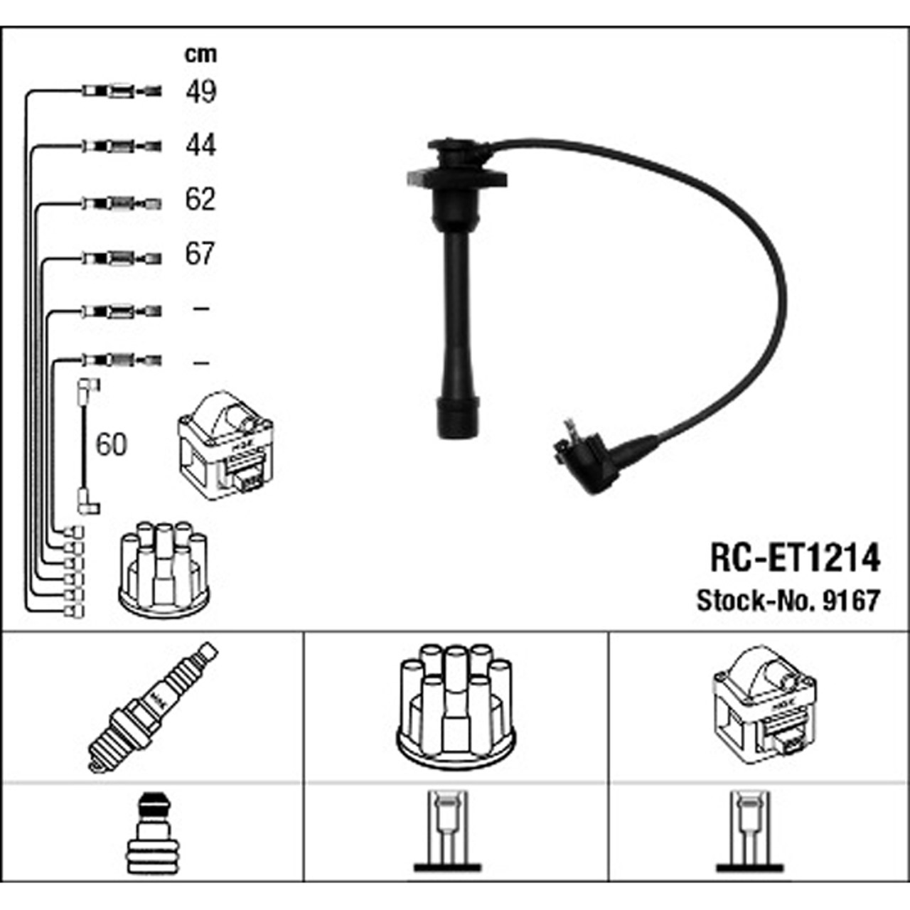 NGK 9167 RC-ET1214 Zündkabelsatz Zündleitungssatz