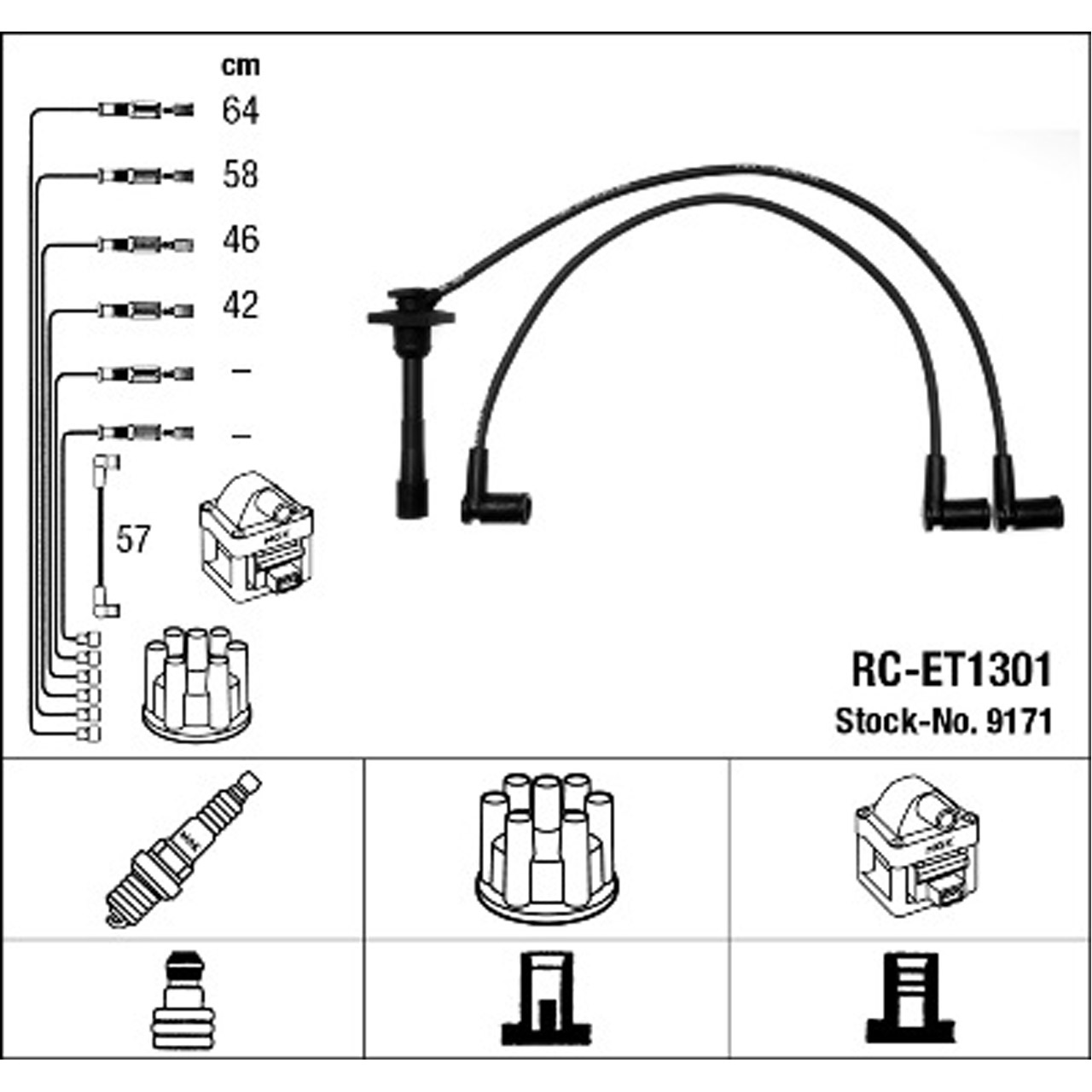 NGK 9171 RC-ET1301 Zündkabelsatz Zündleitungssatz