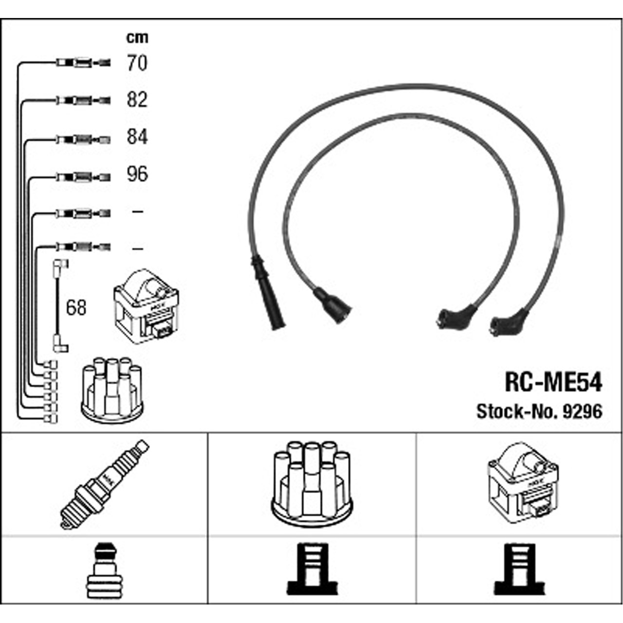 NGK 9296 RC-ME54 Zündkabelsatz Zündleitungssatz