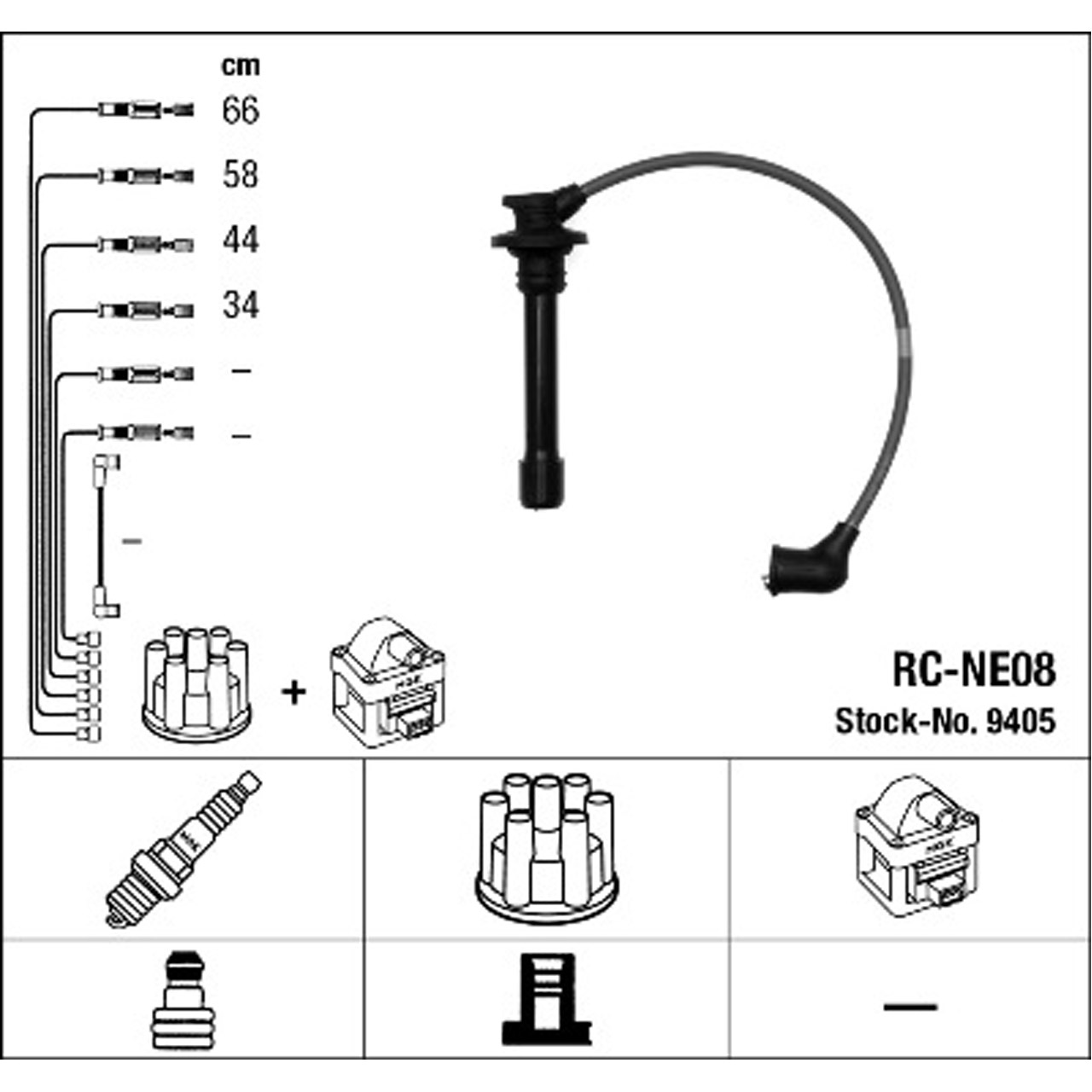 NGK 9405 RC-NE08 Zündkabelsatz Zündleitungssatz