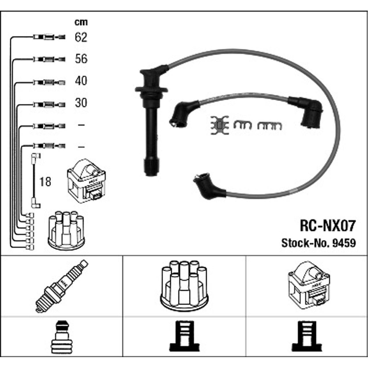 NGK 9459 RC-NX07 Zündkabelsatz Zündleitungssatz