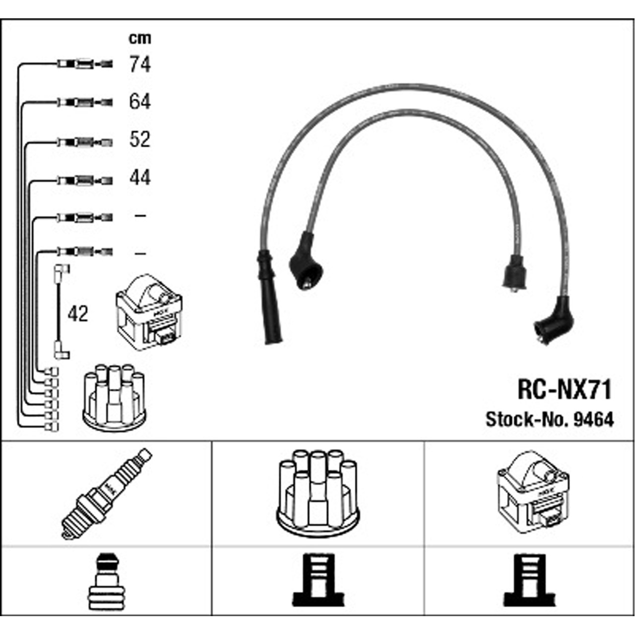 NGK 9464 RC-NX71 Zündkabelsatz Zündleitungssatz