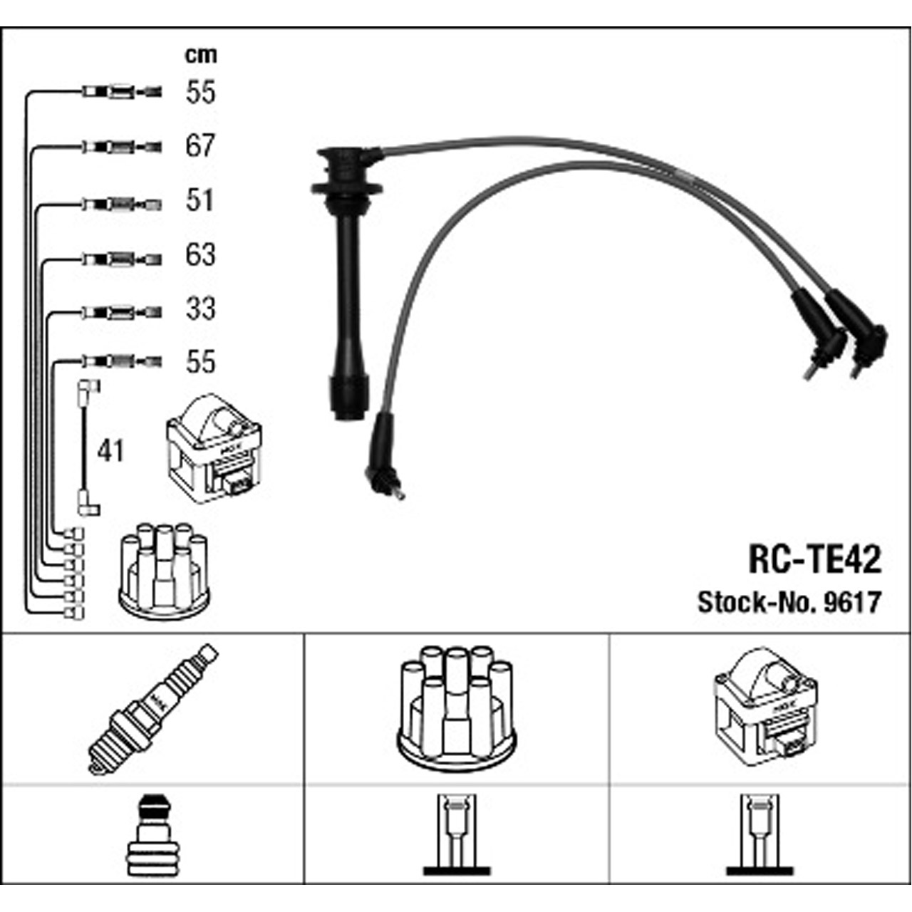 NGK 9617 RC-TE42 Zündkabelsatz Zündleitungssatz