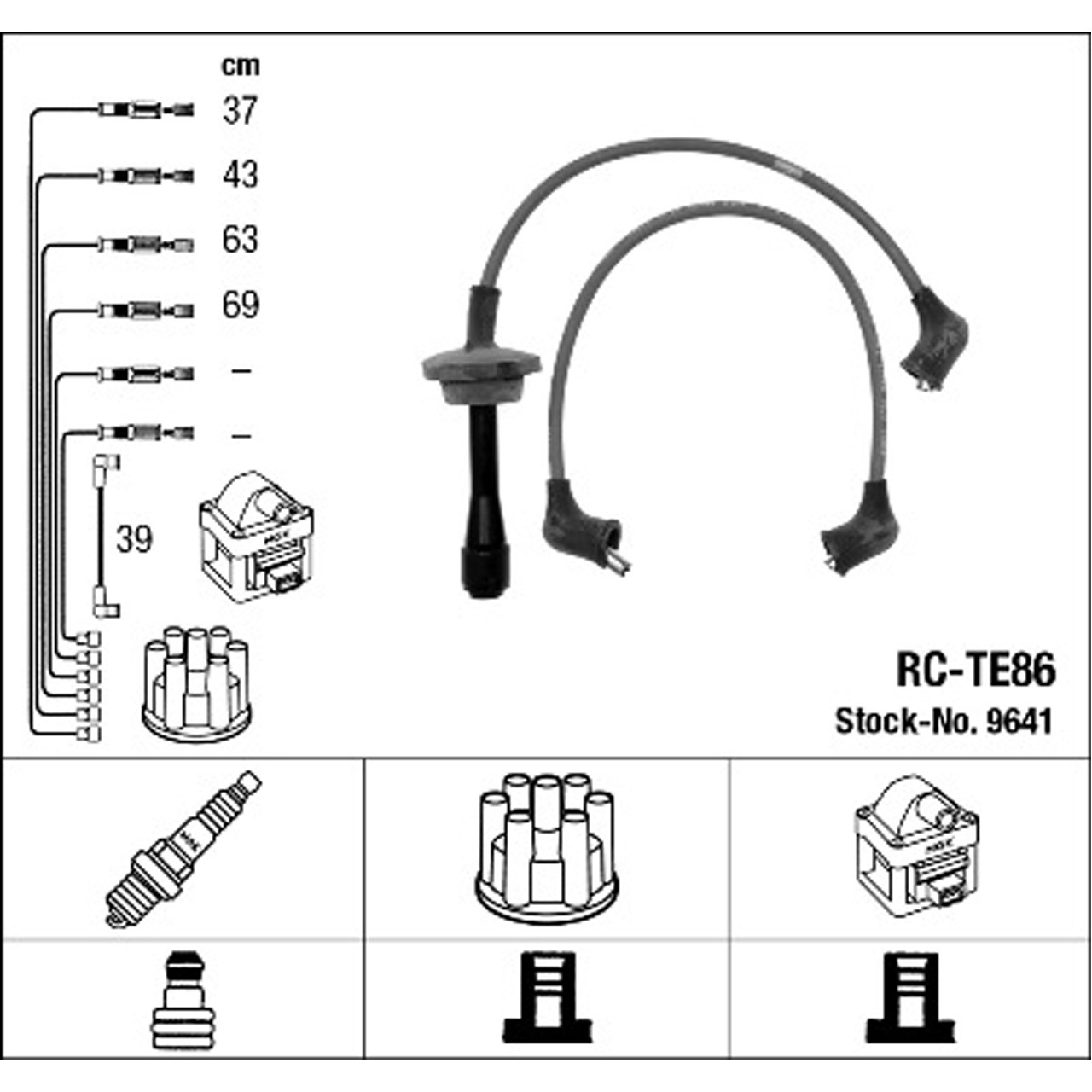 NGK 9641 RC-TE86 Zündkabelsatz Zündleitungssatz