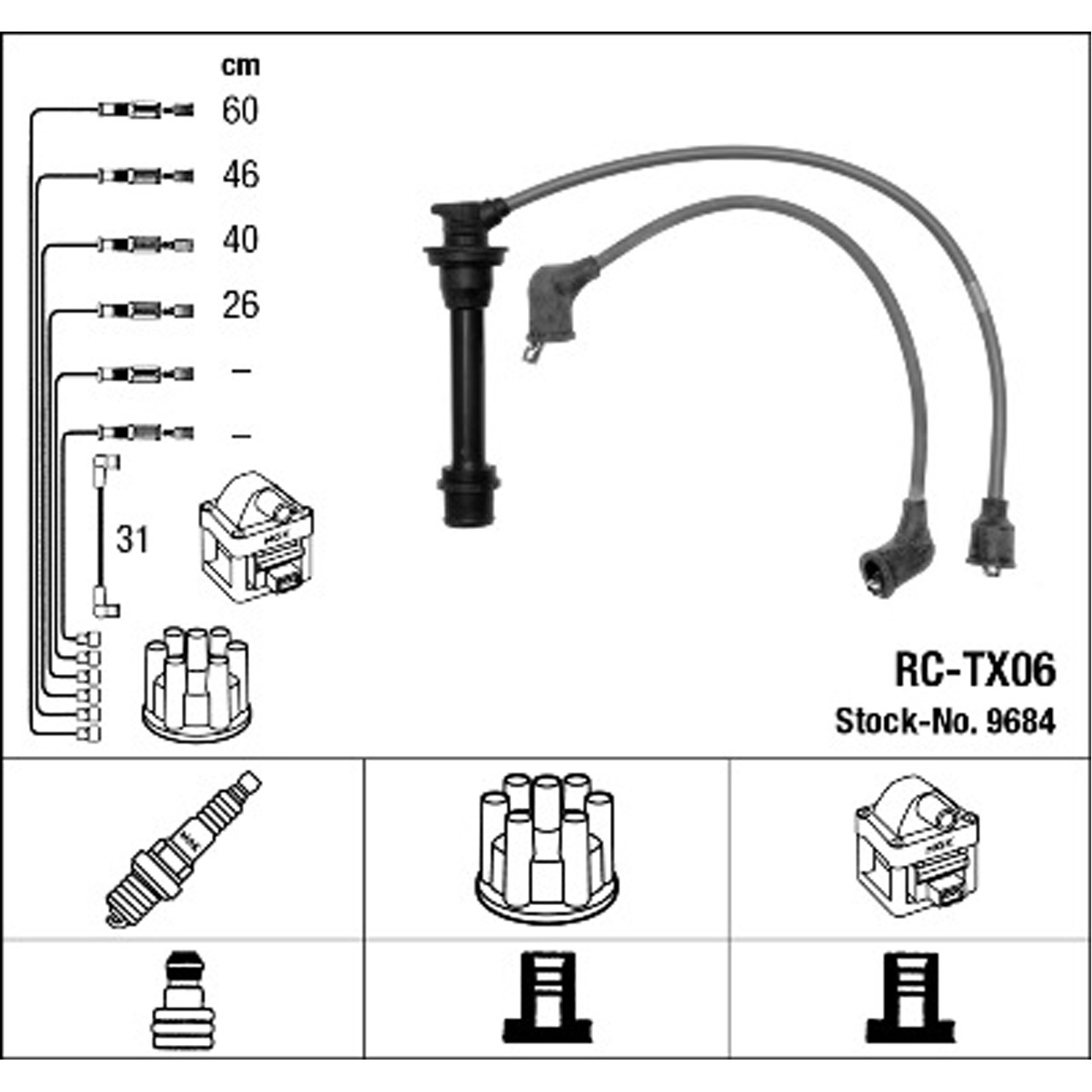 NGK 9684 RC-TX06 Zündkabelsatz Zündleitungssatz