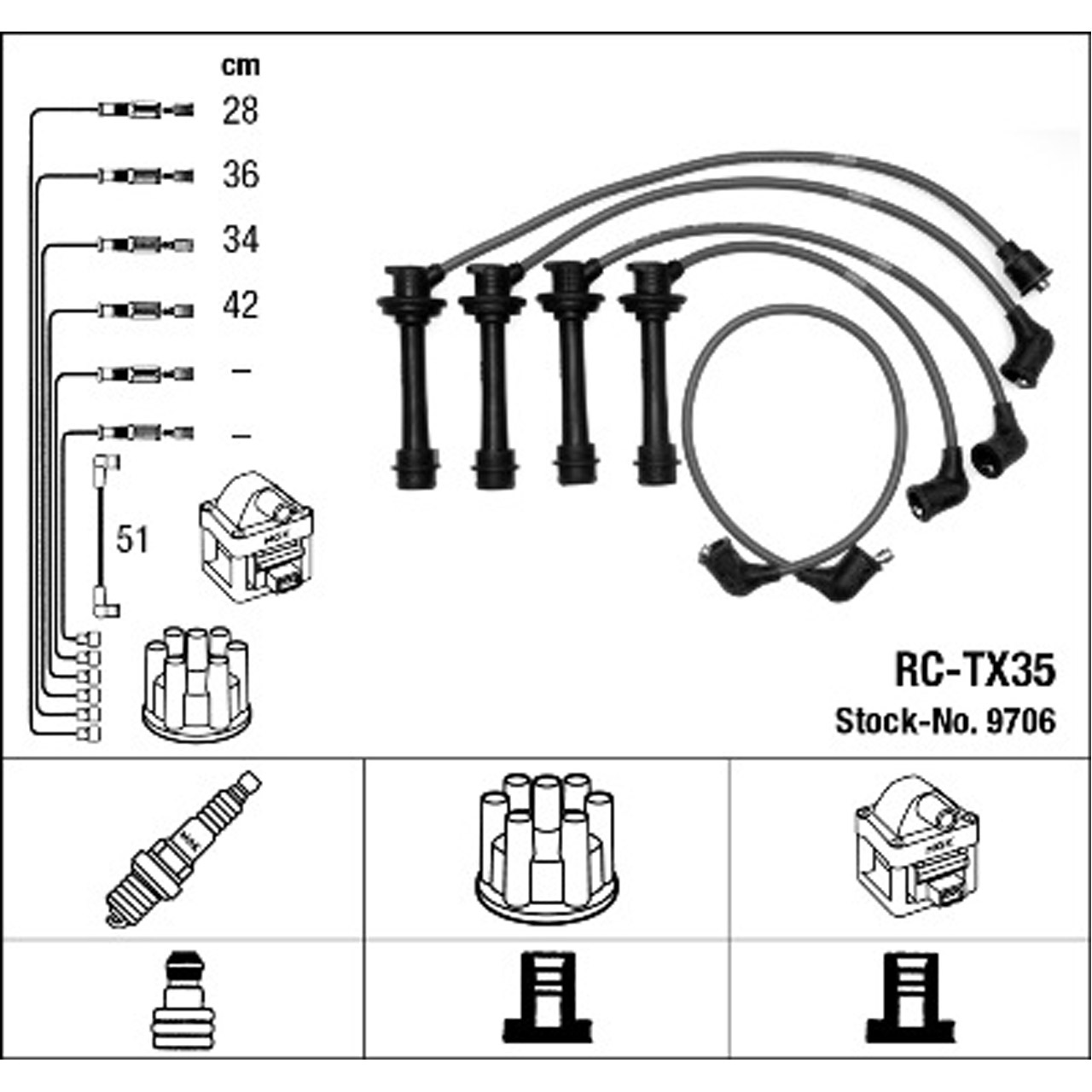 NGK 9706 RC-TX35 Zündkabelsatz Zündleitungssatz