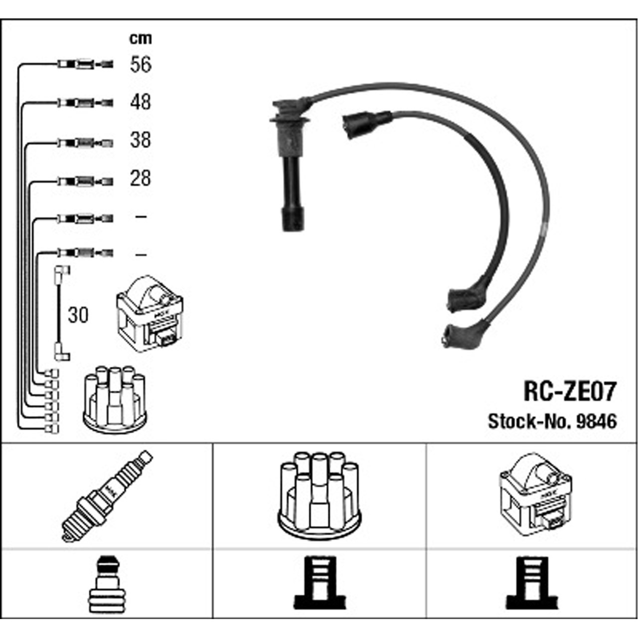 NGK 9846 RC-ZE07 Zündkabelsatz Zündleitungssatz