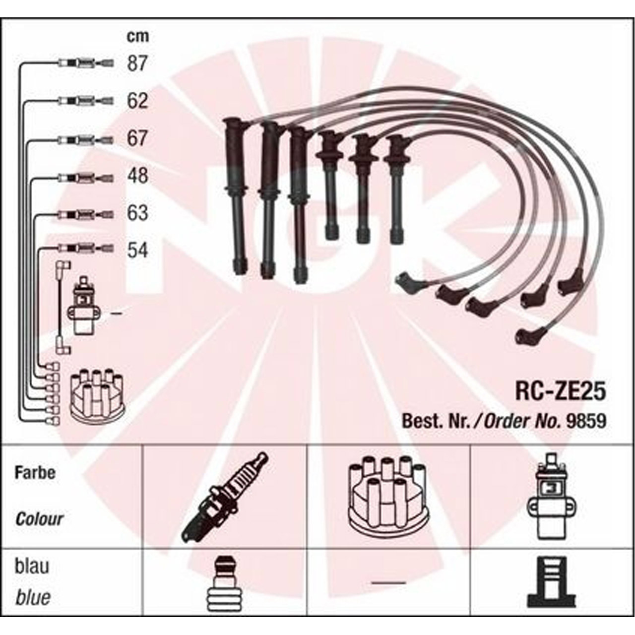 NGK 9859 RC-ZE25 Zündkabelsatz Zündleitungssatz