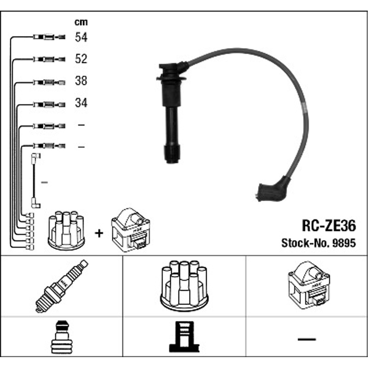 NGK 9895 RC-ZE36 Zündkabelsatz Zündleitungssatz