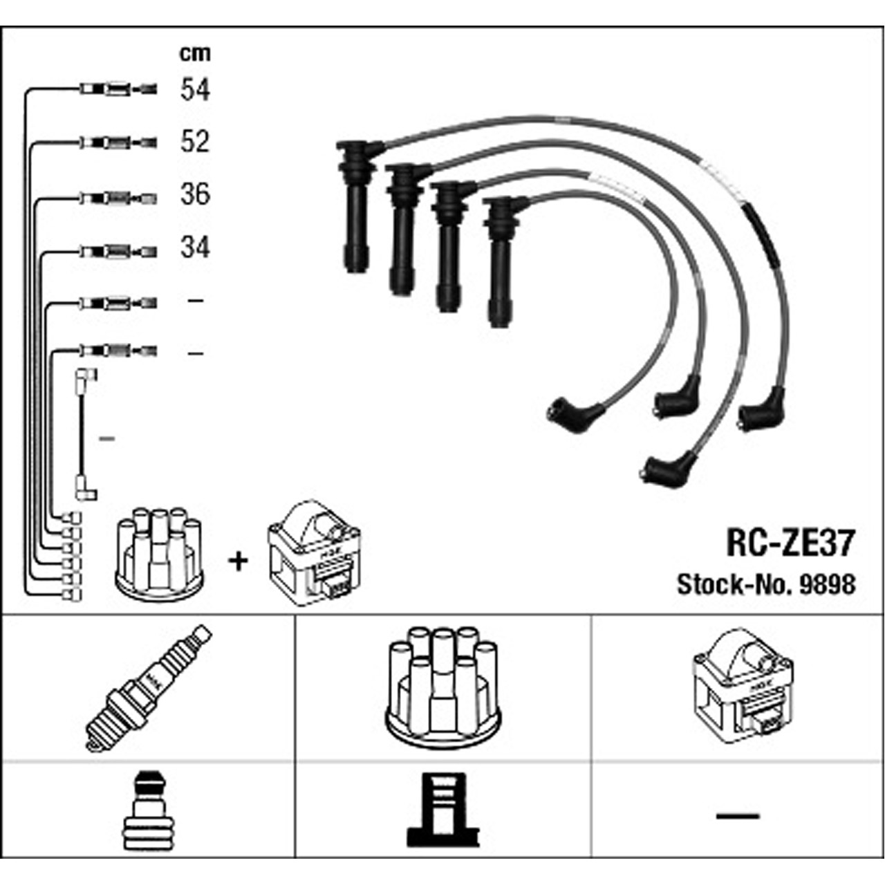 NGK 9898 RC-ZE37 Zündkabelsatz Zündleitungssatz