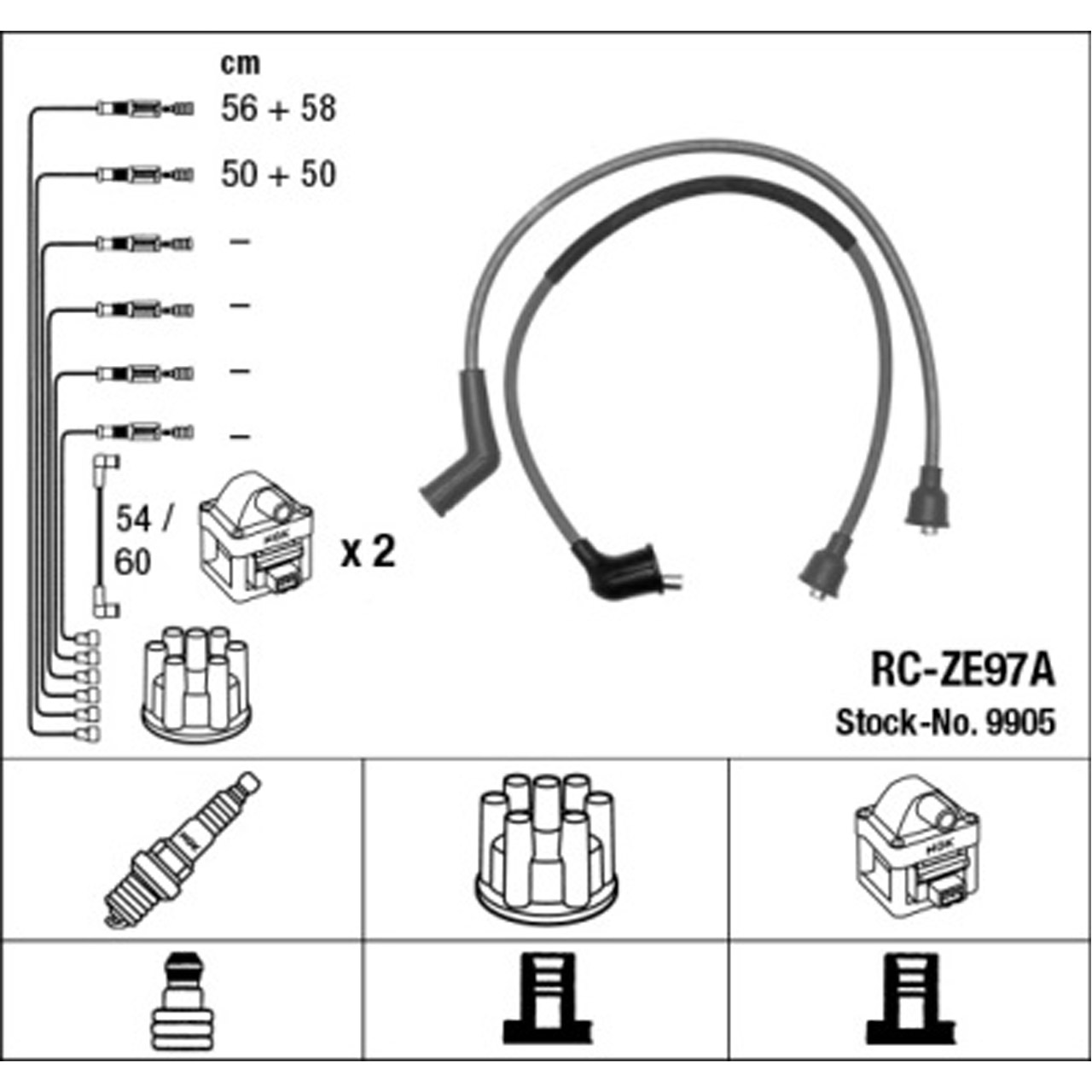 NGK 9905 RC-ZE97A Zündkabelsatz Zündleitungssatz