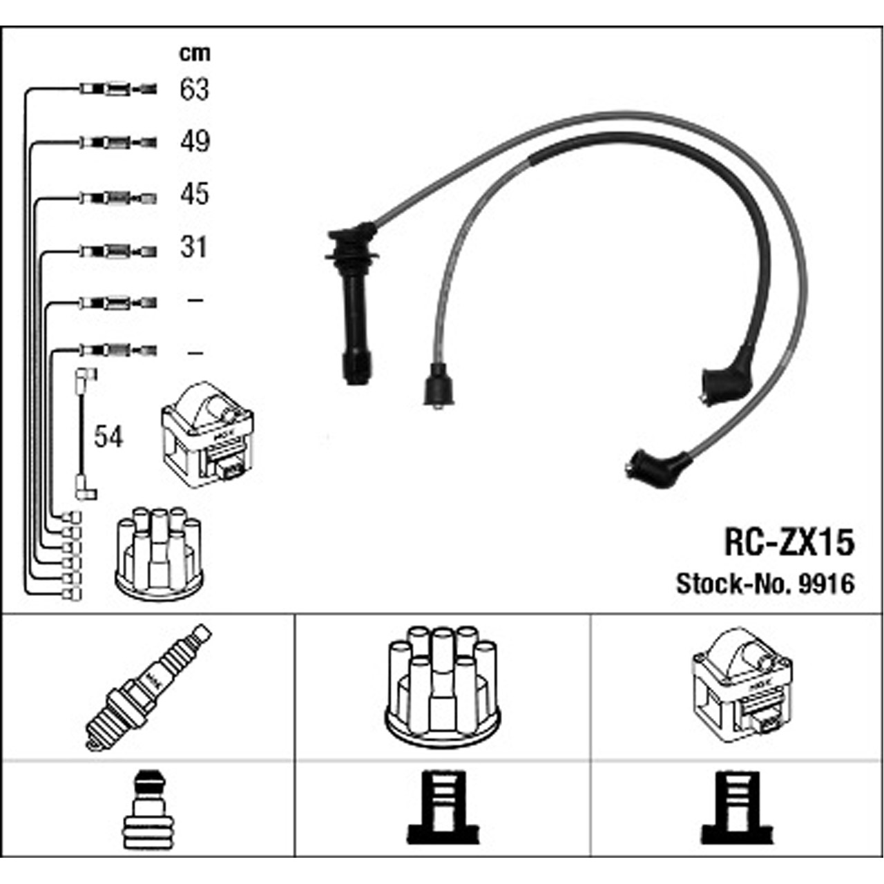 NGK 9916 RC-ZX15 Zündkabelsatz Zündleitungssatz