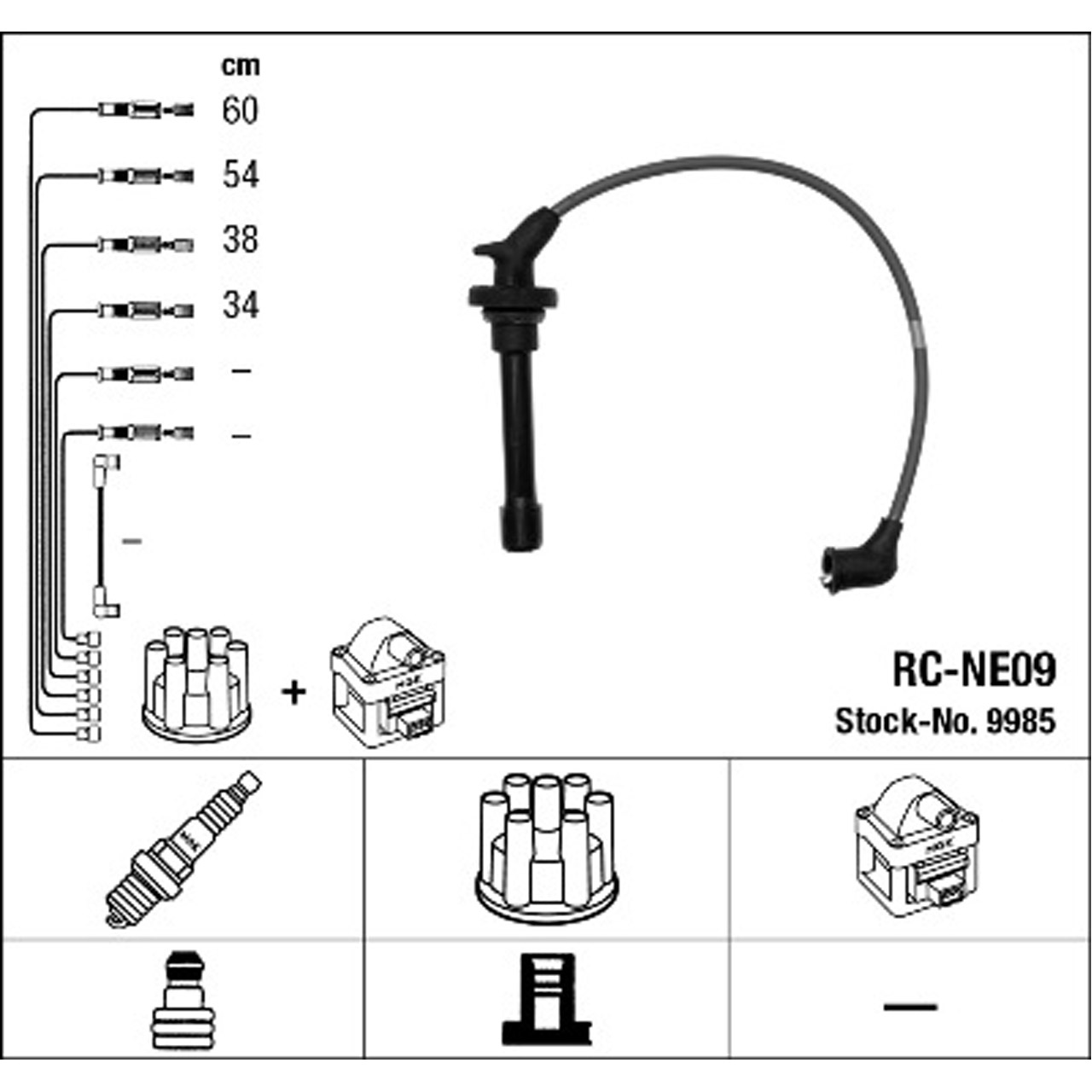 NGK 9985 RC-NE09 Zündkabelsatz Zündleitungssatz