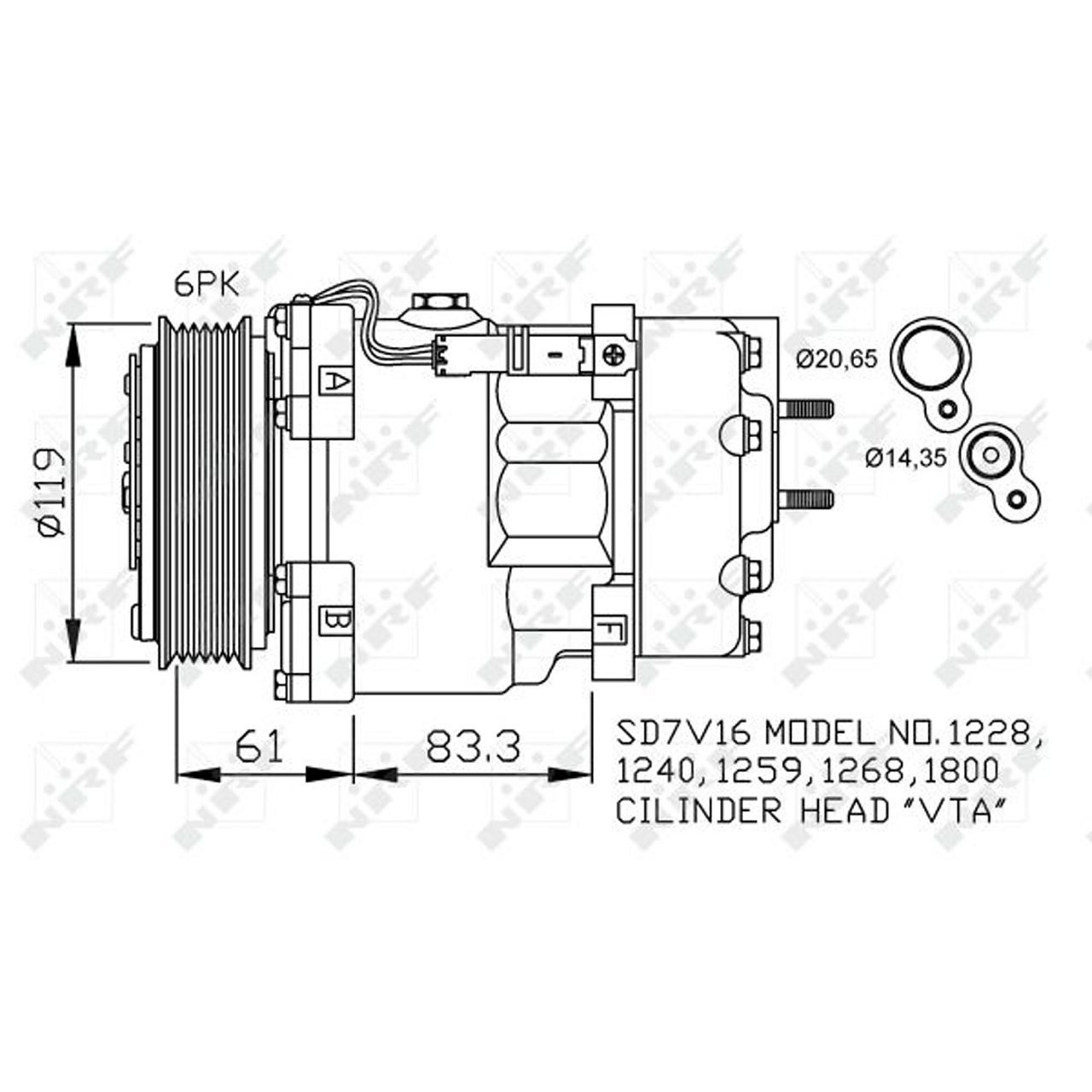 NRF 32198 Klimakompressor CITROEN Berlingo C5 I C8 Jumpy I PEUGEOT 307 Expert Partner