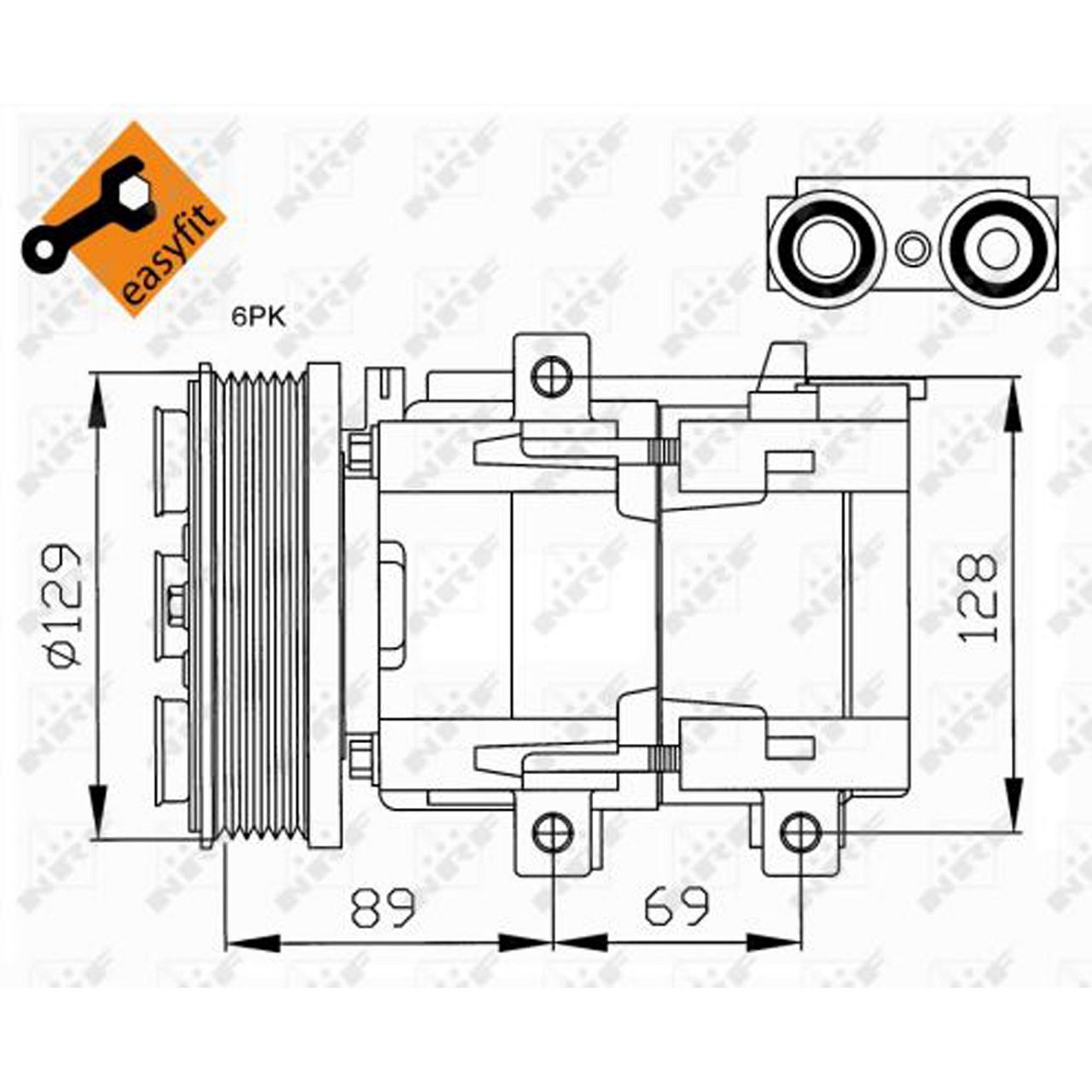 NRF 32212 EASY FIT Klimakompressor FORD Cougar Mondeo 1 2 3 Transit JAGUAR X-Type 1