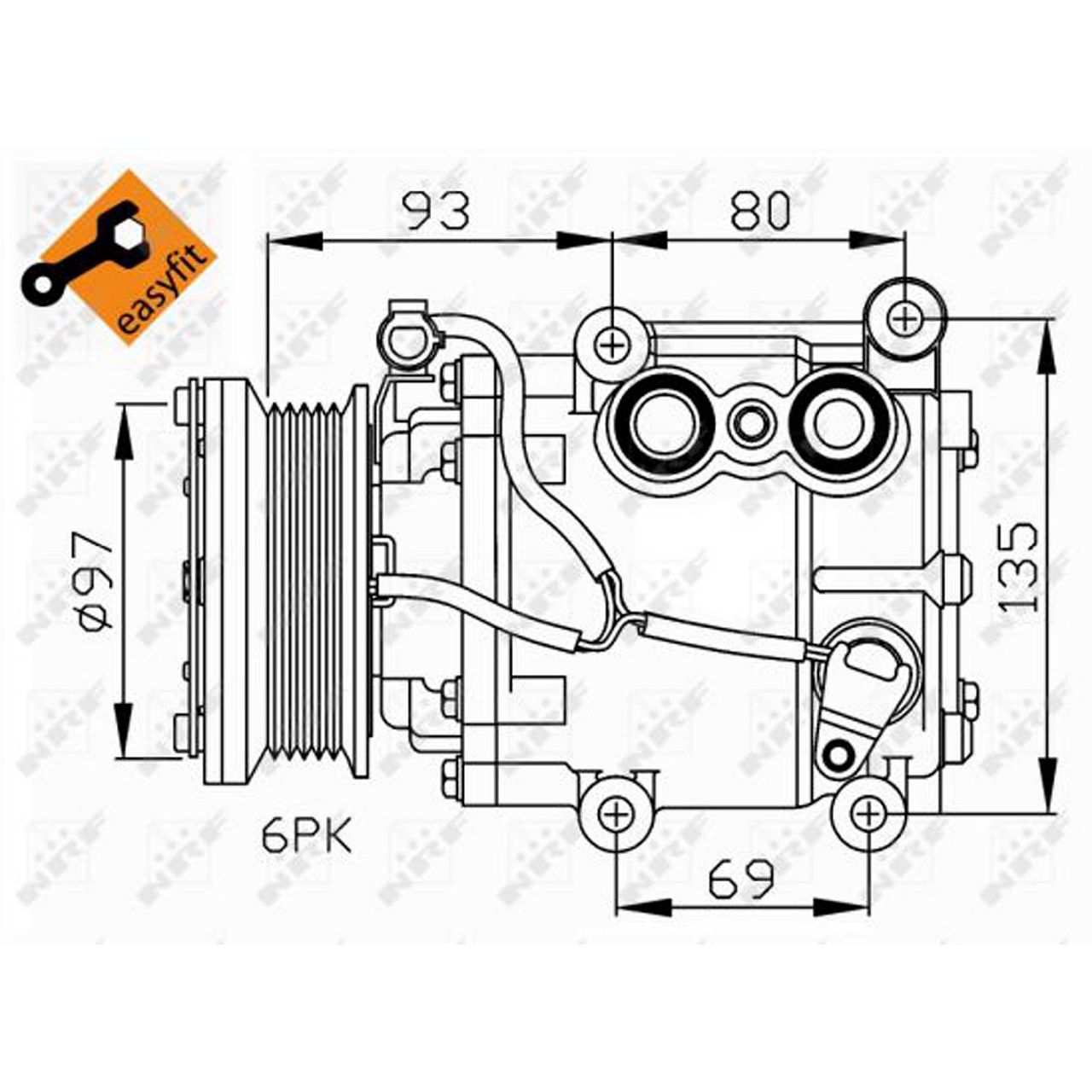 NRF 32247 EASY FIT Klimakompressor FORD Mondeo 3 MK3 1.8/2.0 16V Transit 2.3 16V