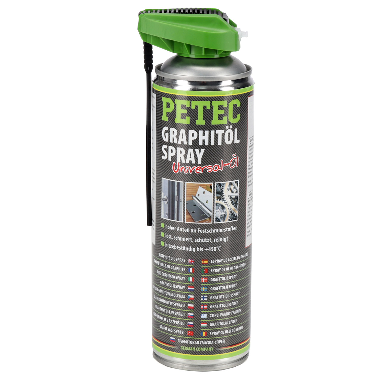 PETEC 72250 Grafitspray Graphit-Öl Spray Schmiermittel Spraydose 2x 500ml