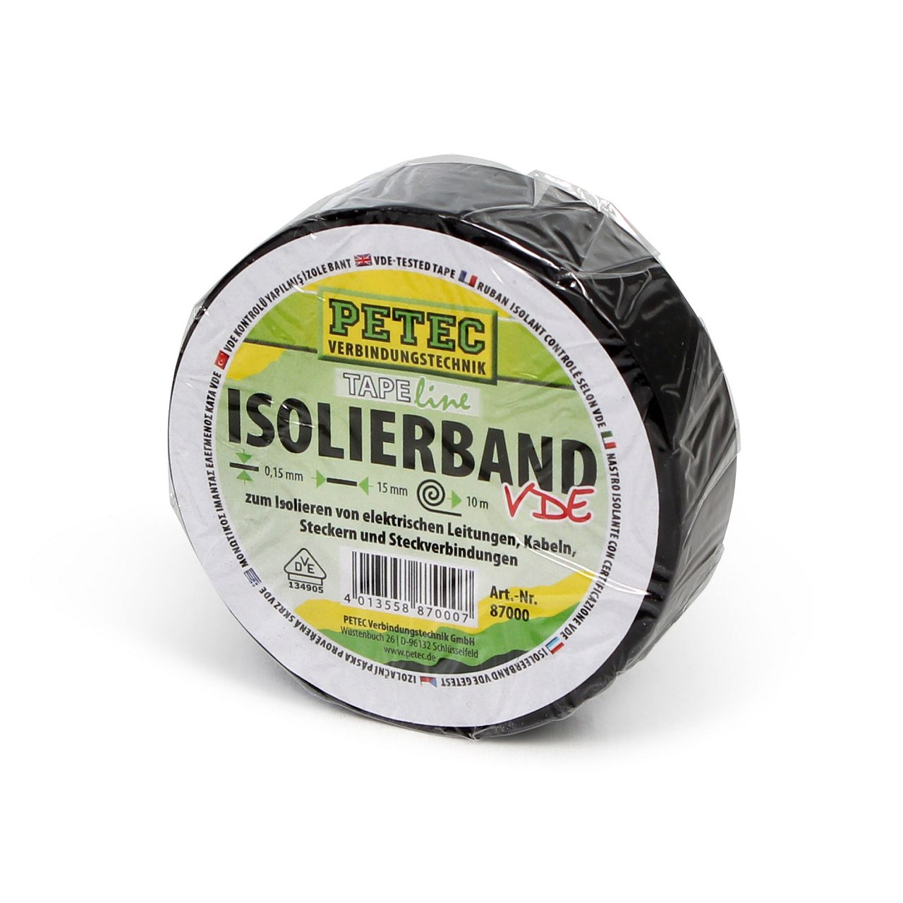 PETEC 87000 Isolierband VDE Klebeband Isolier-Tape ISO-Band